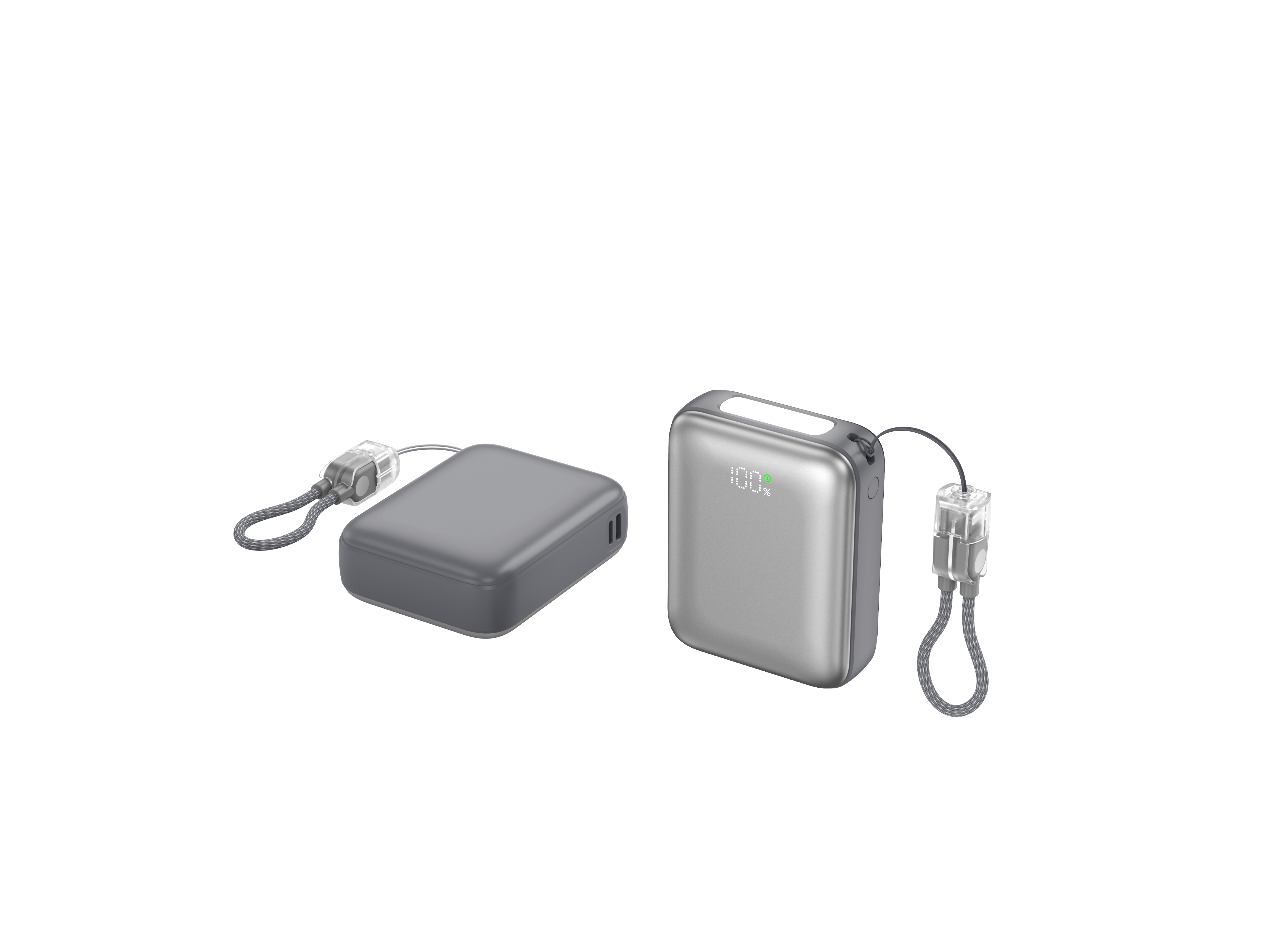 SHAZA Nexa Serisi 10.000 Mah Kendinden Kablolu Powerbank - Gri - 2
