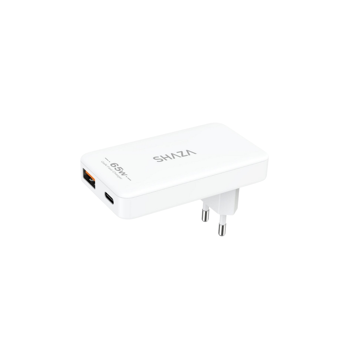 SHAZA Slim Çift Çıkışlı Usb QC3.0& Tpe-C PD GAN 65W Şarj Adaptörü Beyaz
