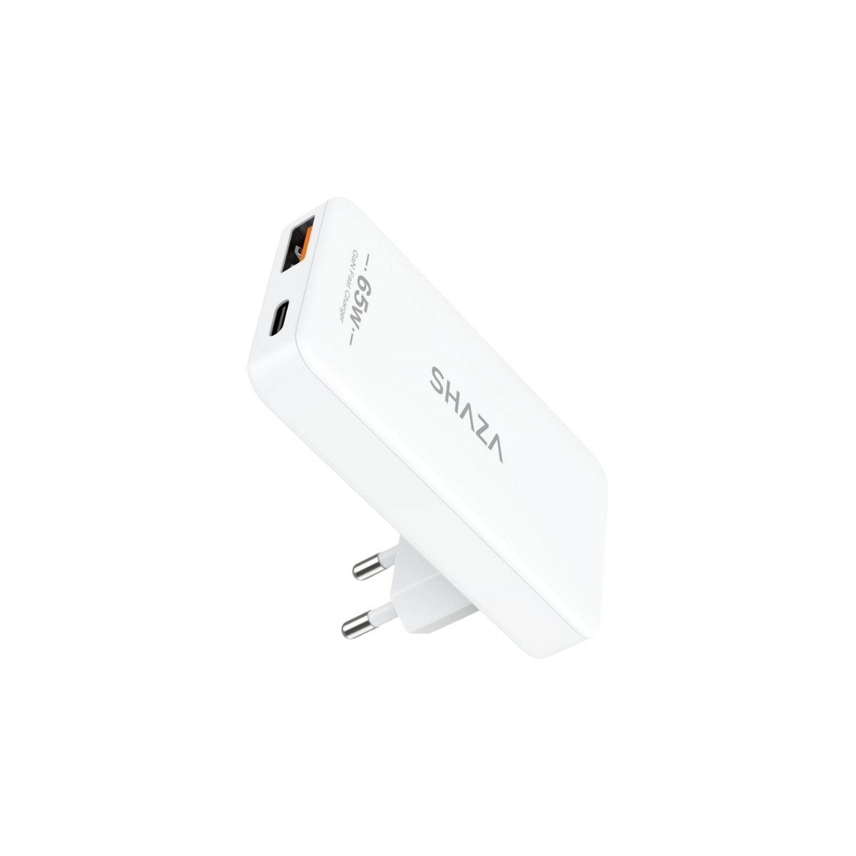 SHAZA Slim Çift Çıkışlı Usb QC3.0& Tpe-C PD GAN 65W Şarj Adaptörü Beyaz - 4