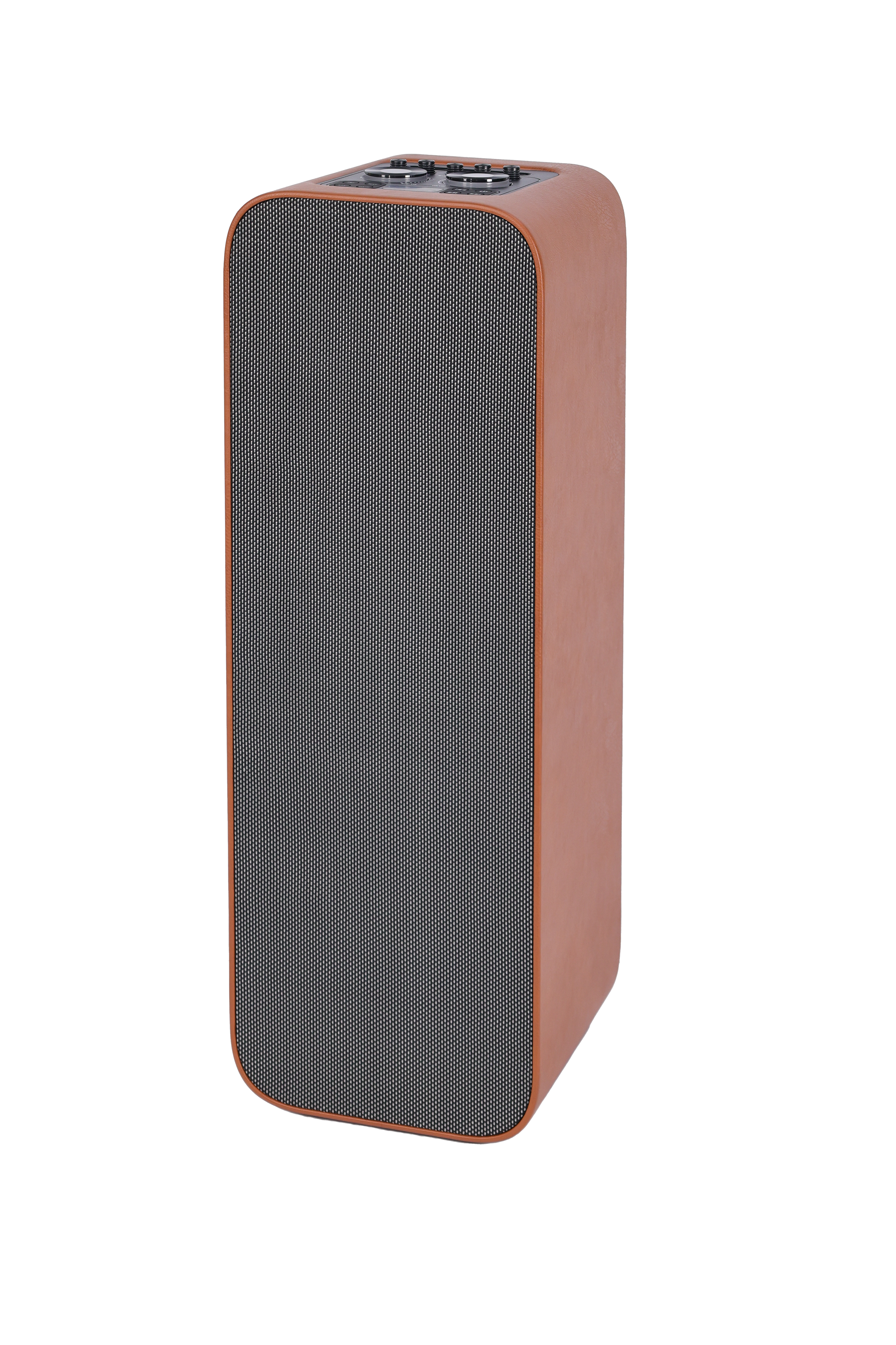 SHAZA Synthetic Leather Akustik Girişli160W, 85 cm Büyük Boy Hoparlör/Kahverengi
