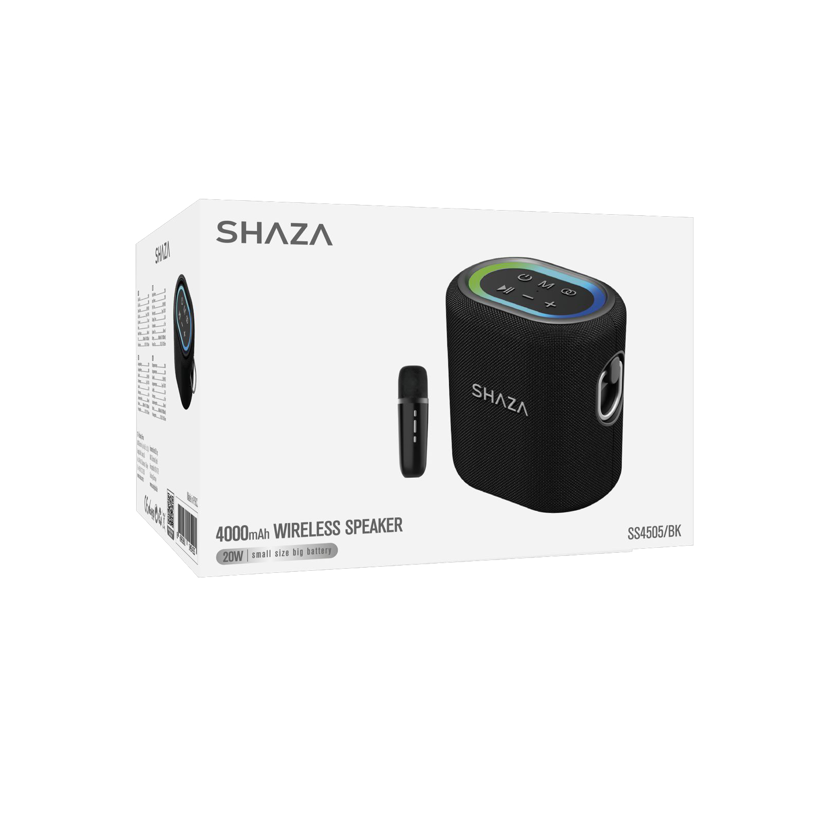 SHAZA Taşınabilir Bluetooth  Mikrofonlu Hoparlör - 30W Ses Çıkışı Siyah - 3