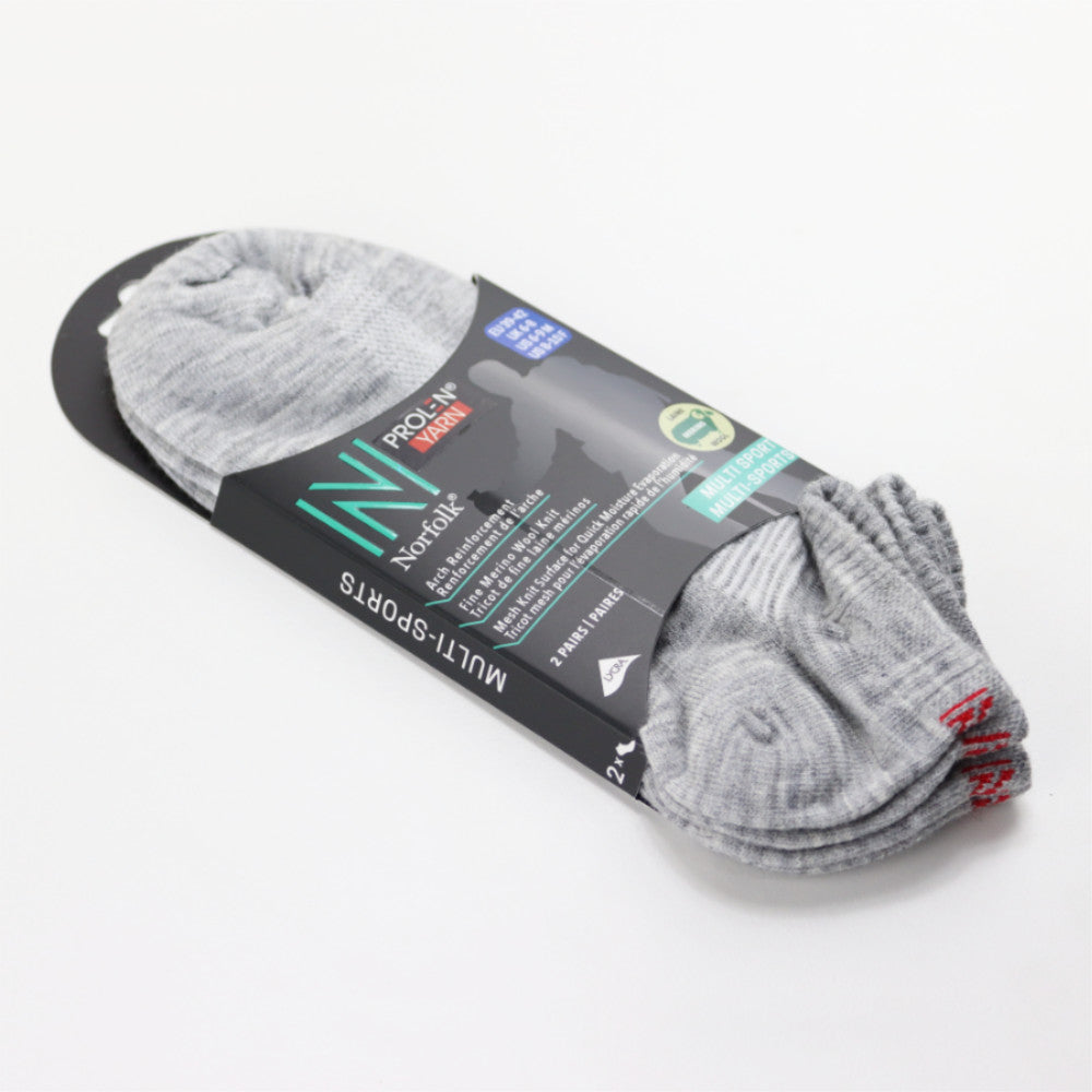 SHELDON LC Düşük Kesim Merino Yünü Outdoor Yürüyüş Çorapları 2'li Paket Açık Gri - 3