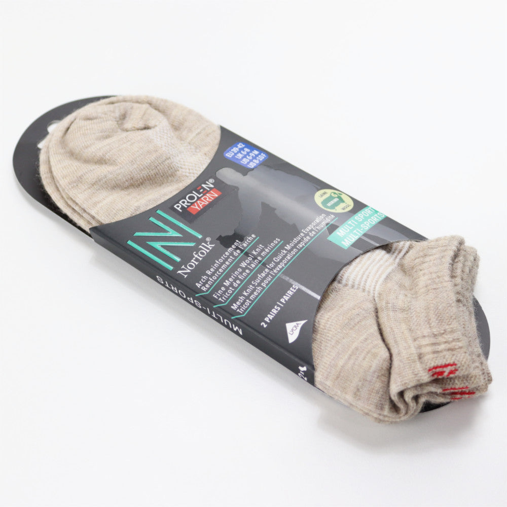 SHELDON LC Düşük Kesim Merino Yünü Outdoor Yürüyüş Çorapları 2'li Paket Krem - 3