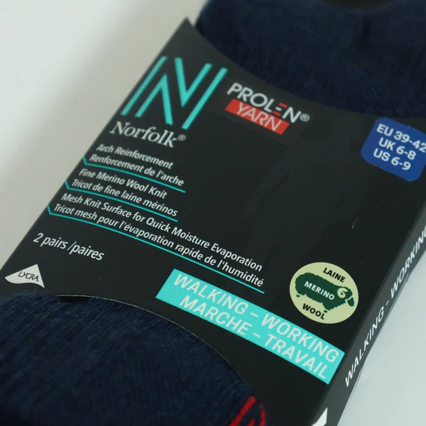 SHELDON LC Düşük Kesim Merino Yünü Outdoor Yürüyüş Çorapları 2'li Paket Lacivert - 3