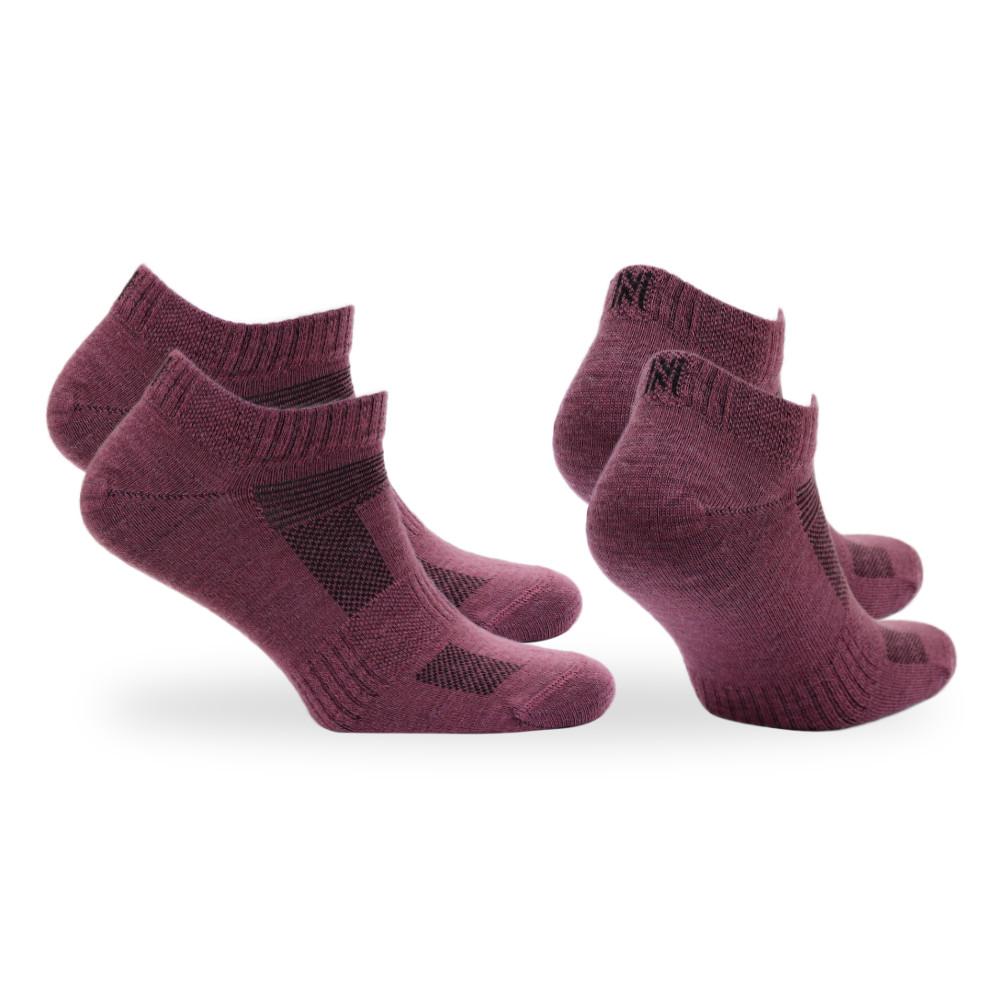 SHELDON LC Düşük Kesim Merino Yünü Outdoor Yürüyüş Çorapları 2'li Paket Rose