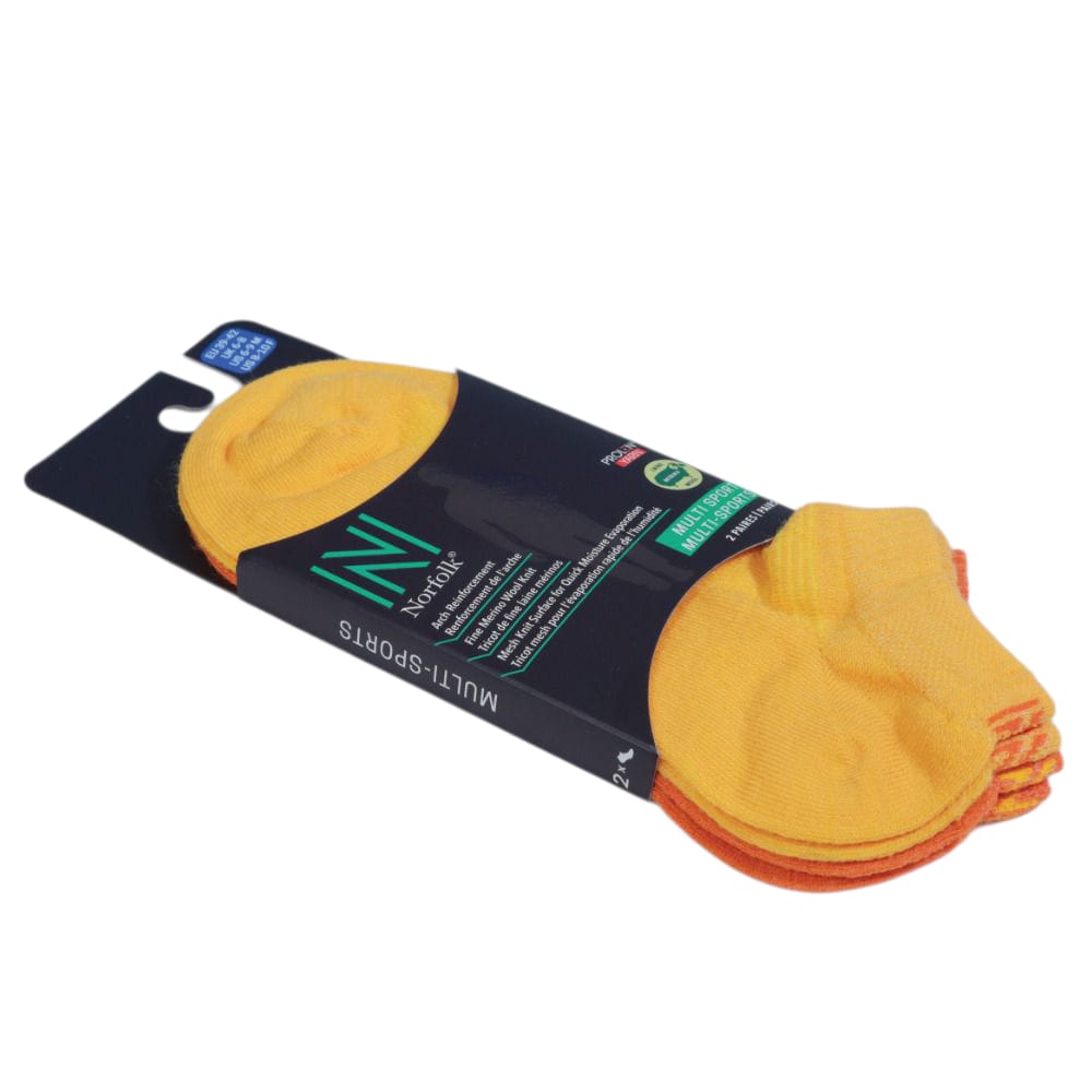 SHELDON LC Düşük Kesim Merino Yünü Outdoor Yürüyüş Çorapları 2'li Paket Sarı/Turuncu - 3