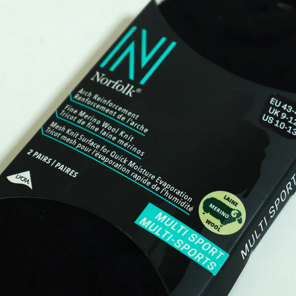 SHELDON LC Düşük Kesim Merino Yünü Outdoor Yürüyüş Çorapları 2'li Paket Siyah - 3