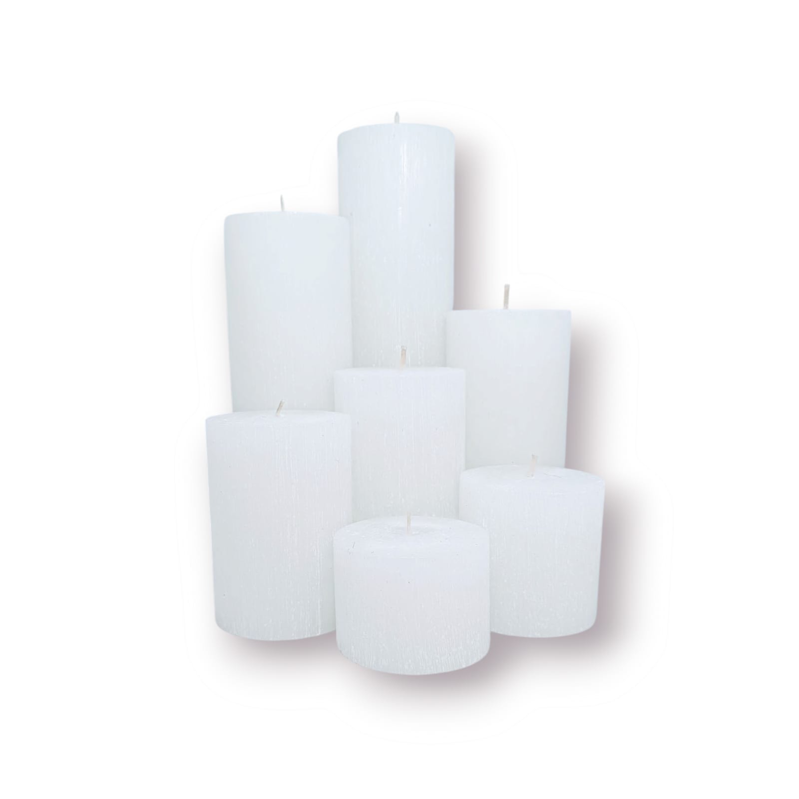 silindir mum çap 7cm multiset beyaz