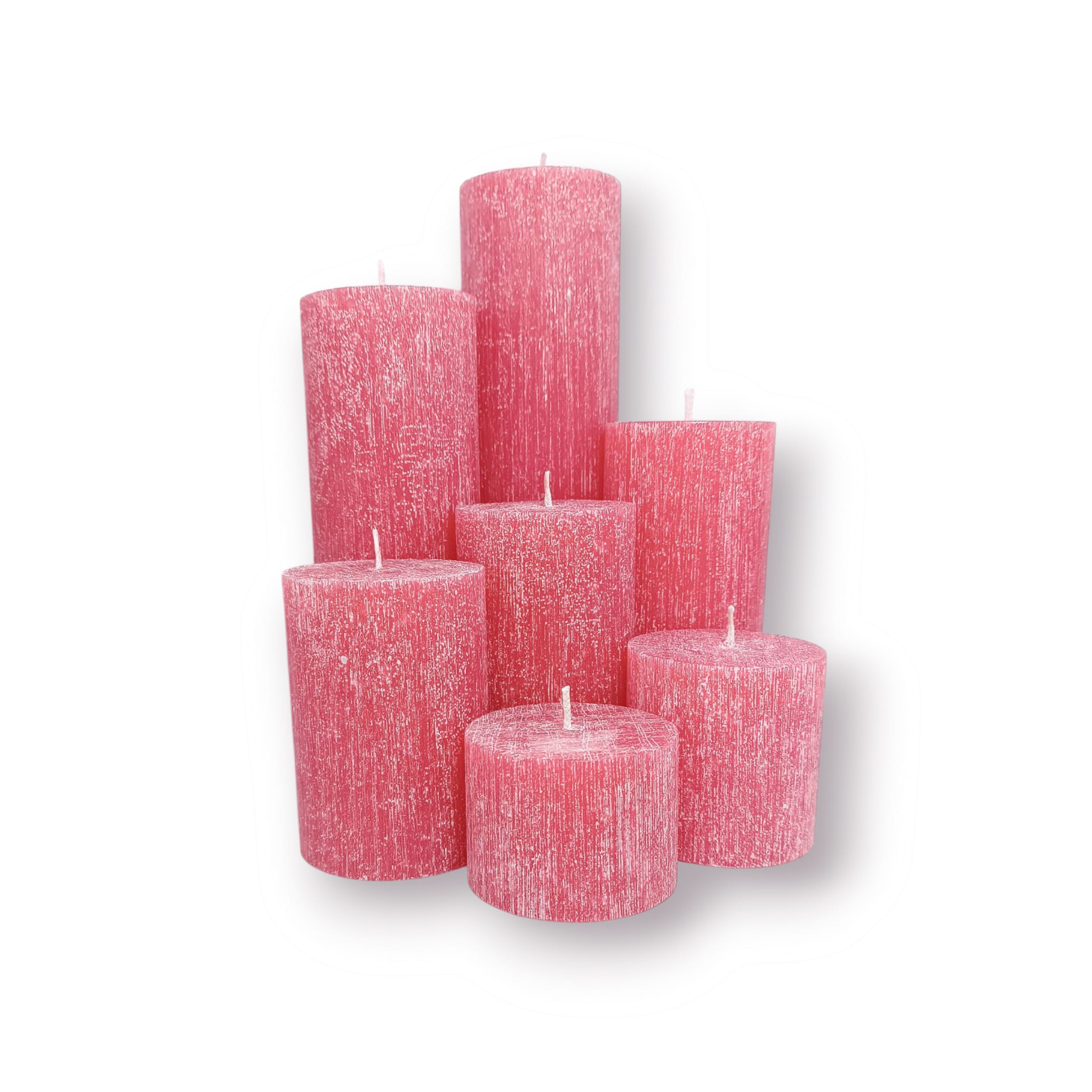 silindir mum çap 7cm multiset kırmızı