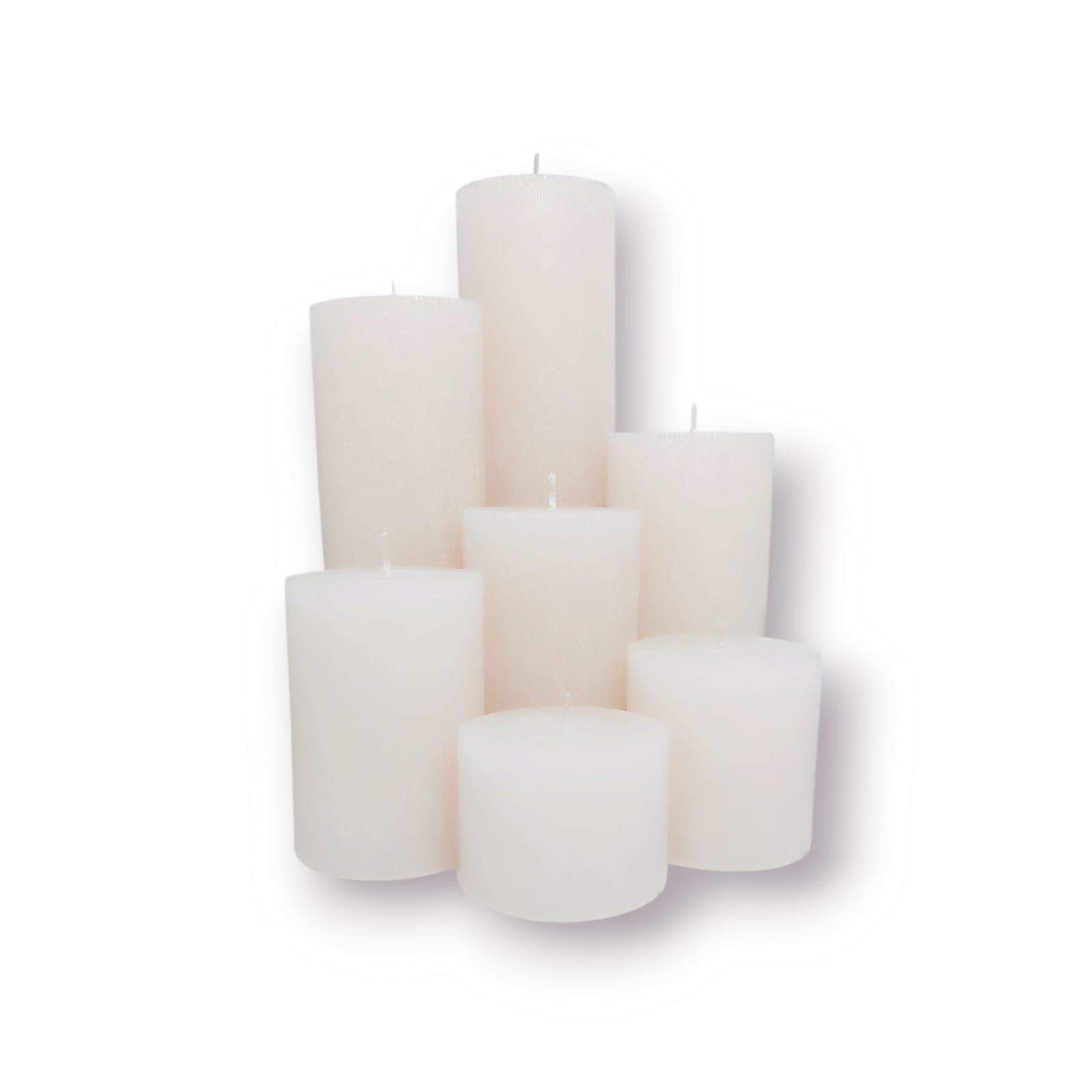 silindir mum çap 7cm multiset krem