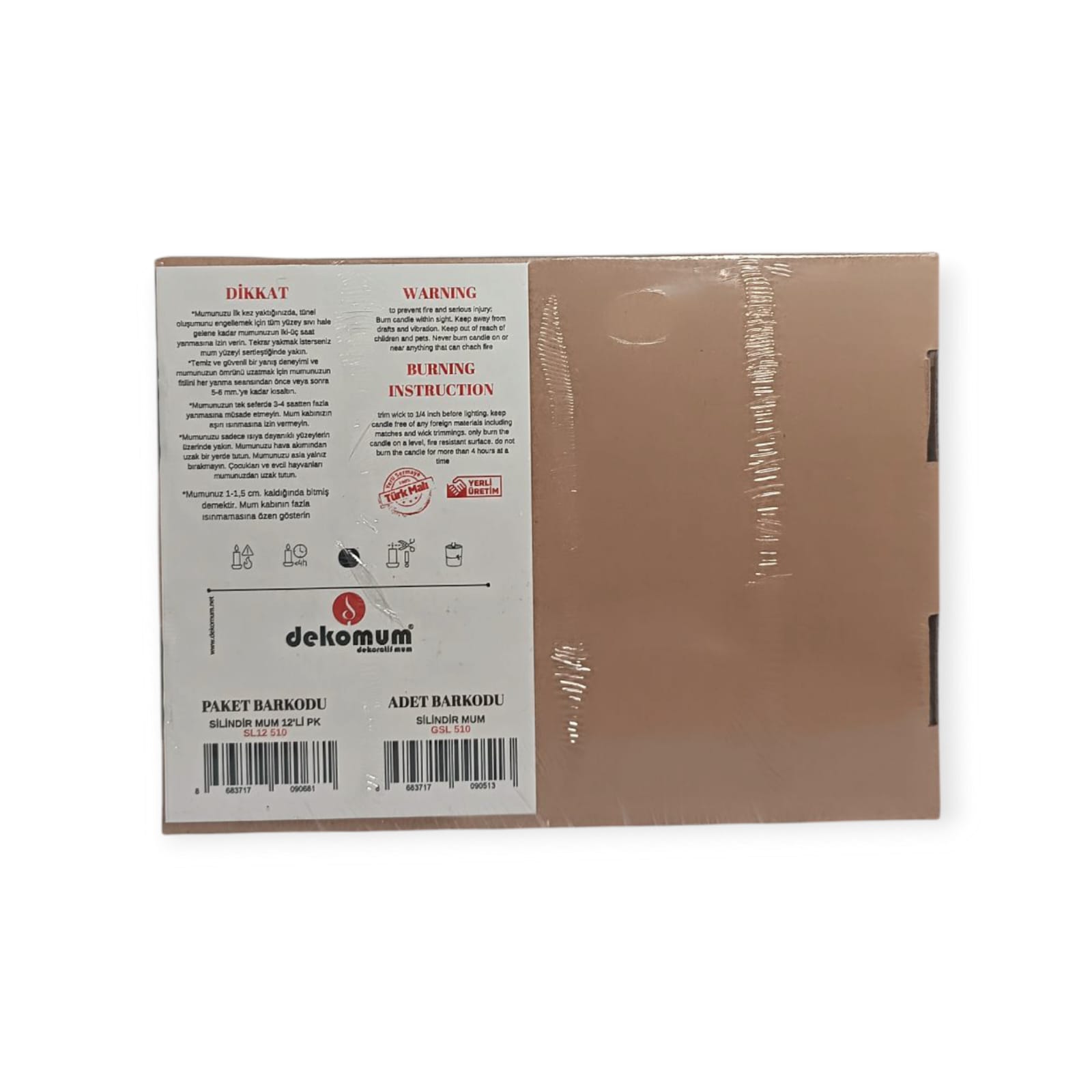 silindir mum kokusuz 5×10 cm 12’li pk. (1.grup) - 7