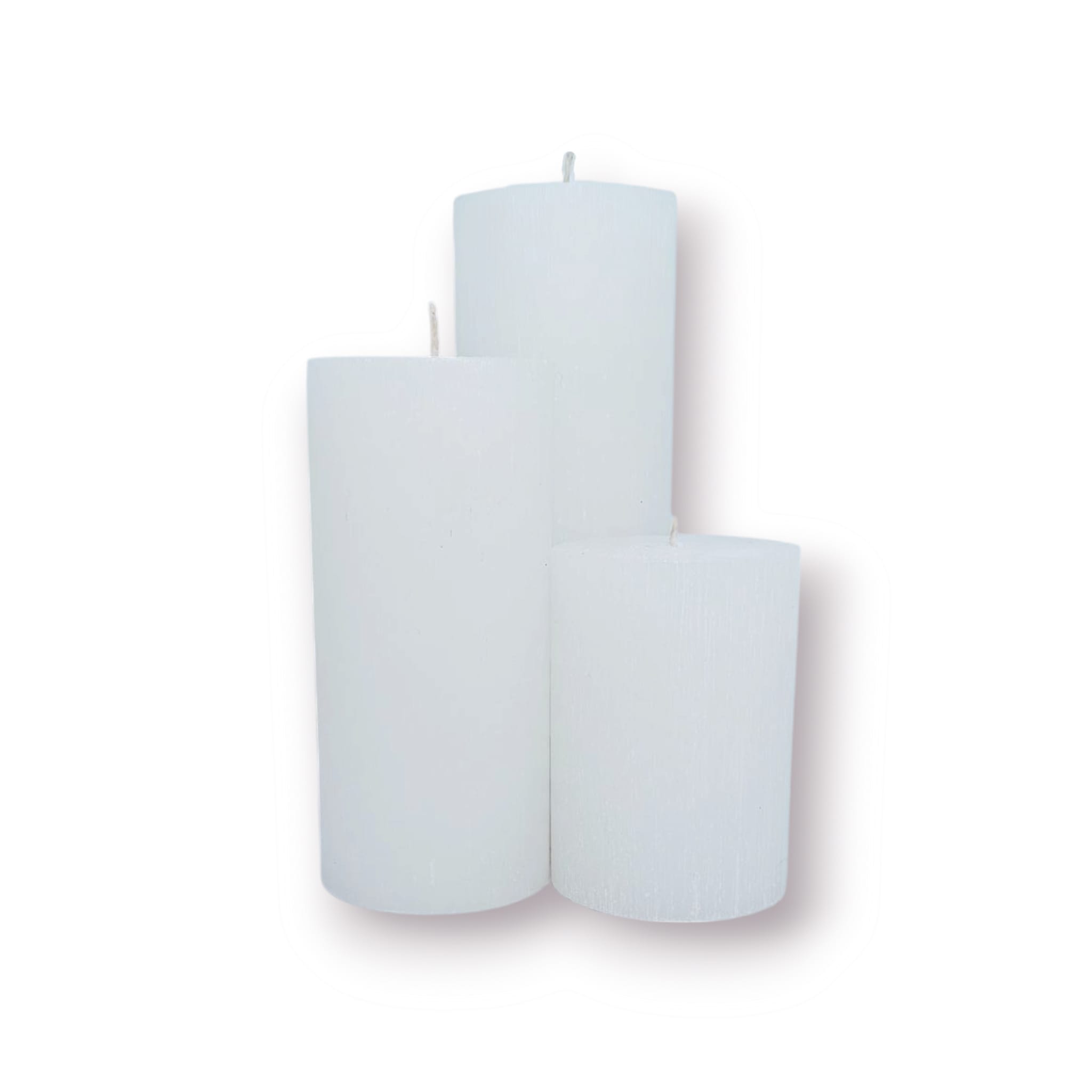 silindir set mum çap 7×10-15-20 cm beyaz
