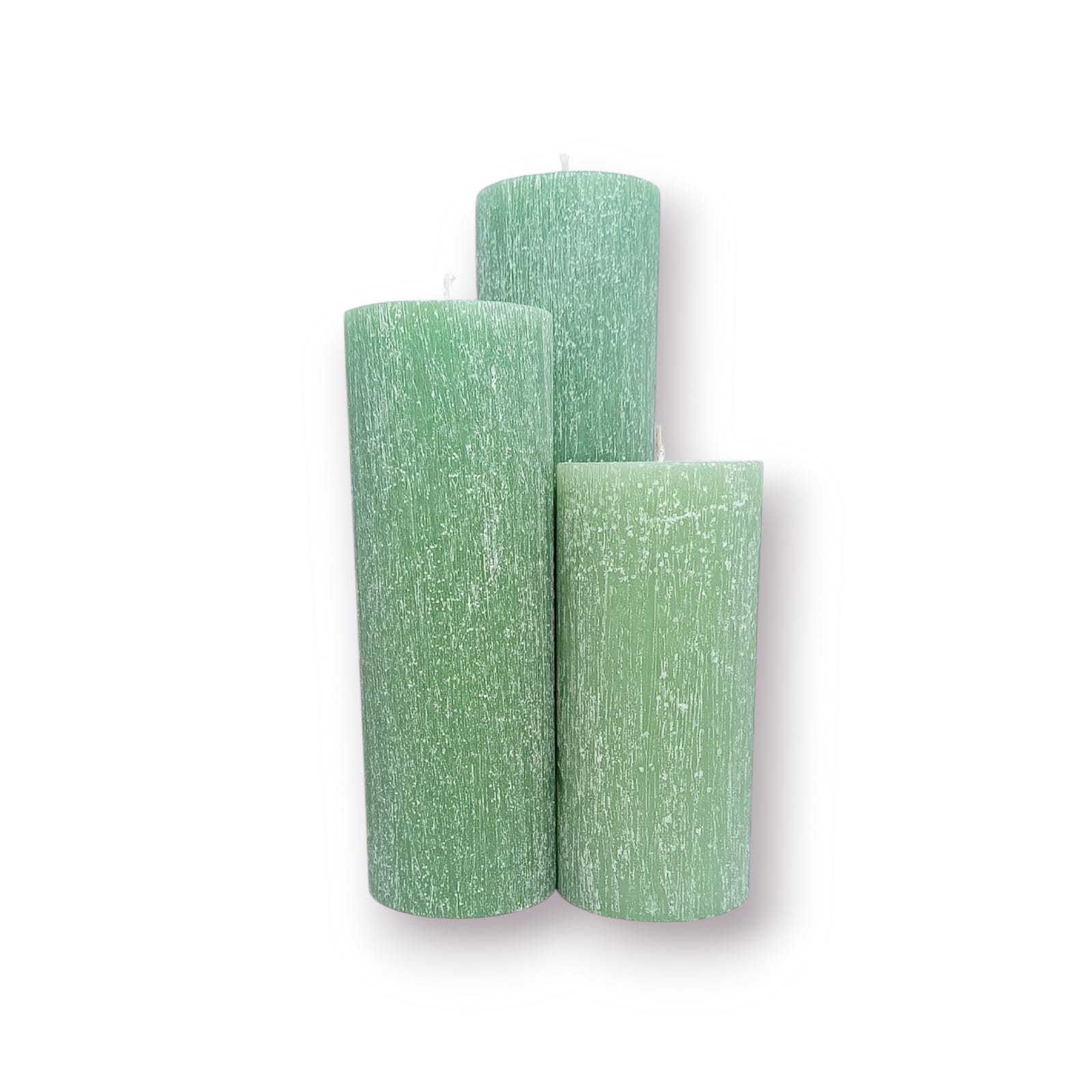 silindir set mum çap 7×15-20-25 cm yeşil