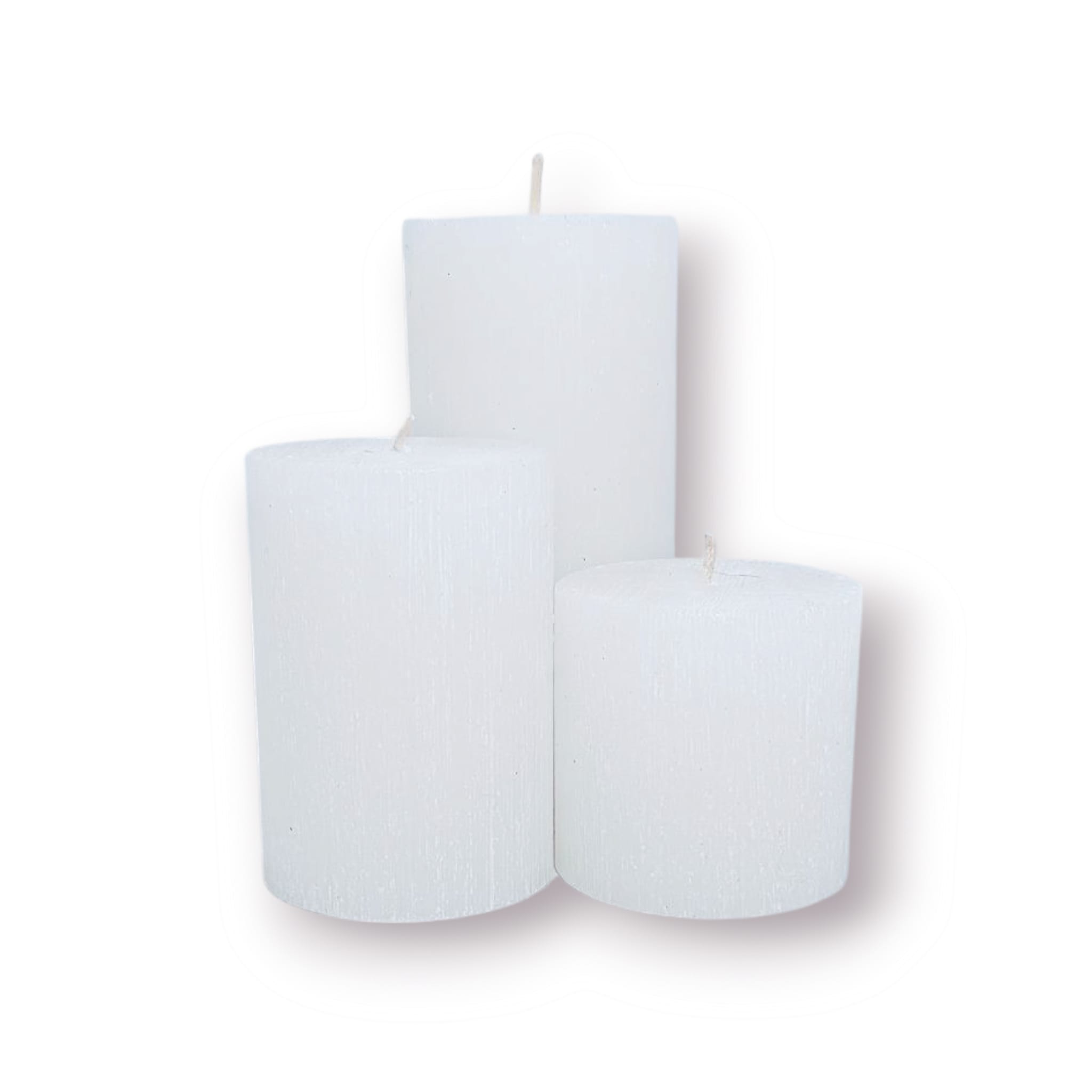 silindir set mum çap 7×7-10-15 cm beyaz