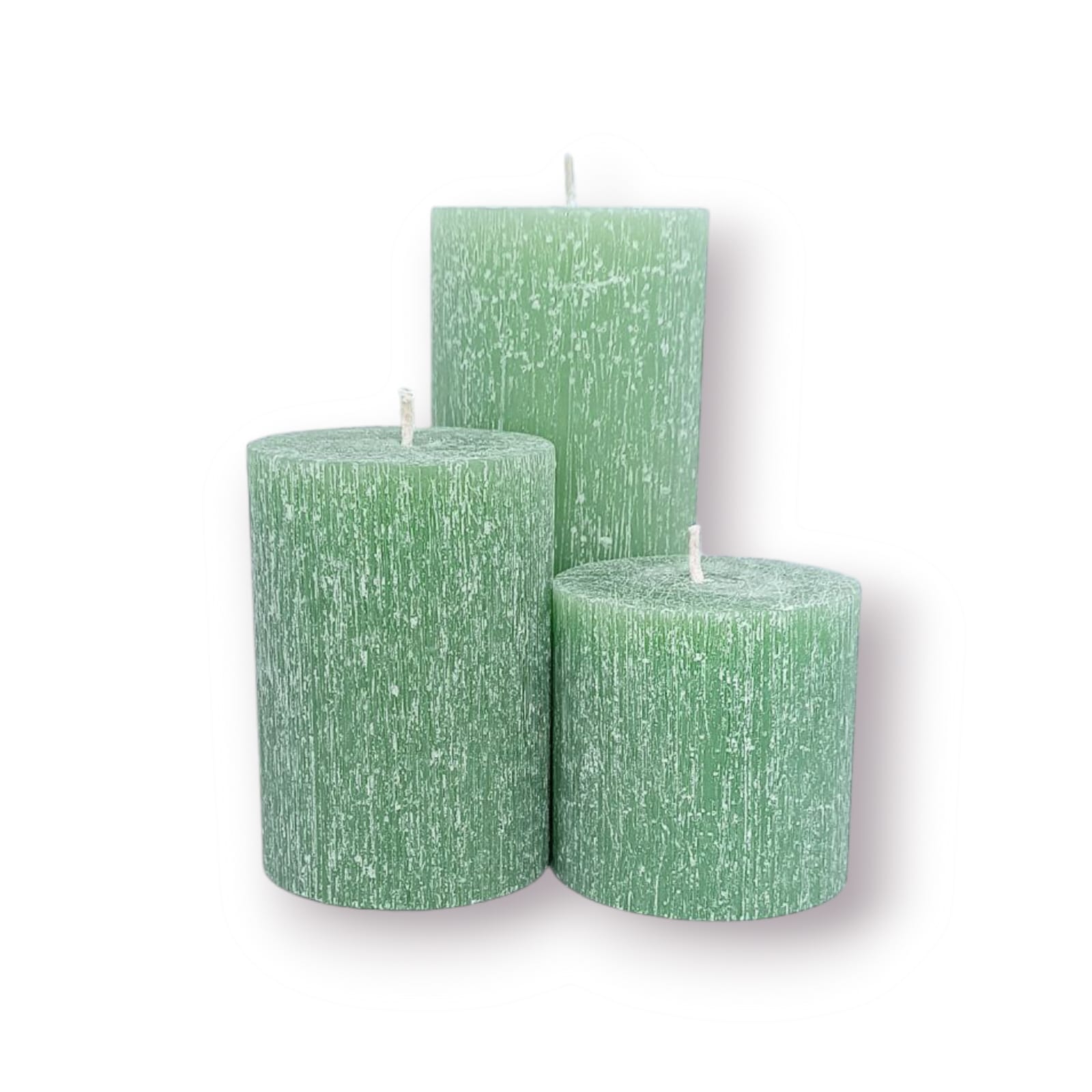 silindir set mum çap 7×7-10-15 cm yeşil