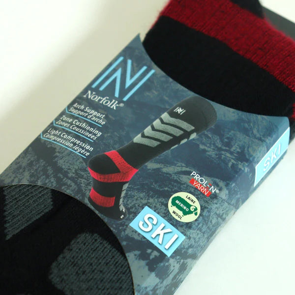 Snowbird Merinos Yünü Hafif Basınçlı Termal Premium Snowboard ve Kayak Çorabı 1 Çift Siyah - 3