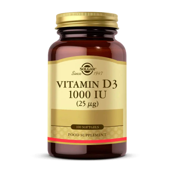 Solgar Vitamin D3 1000 IU  100 Kapsül