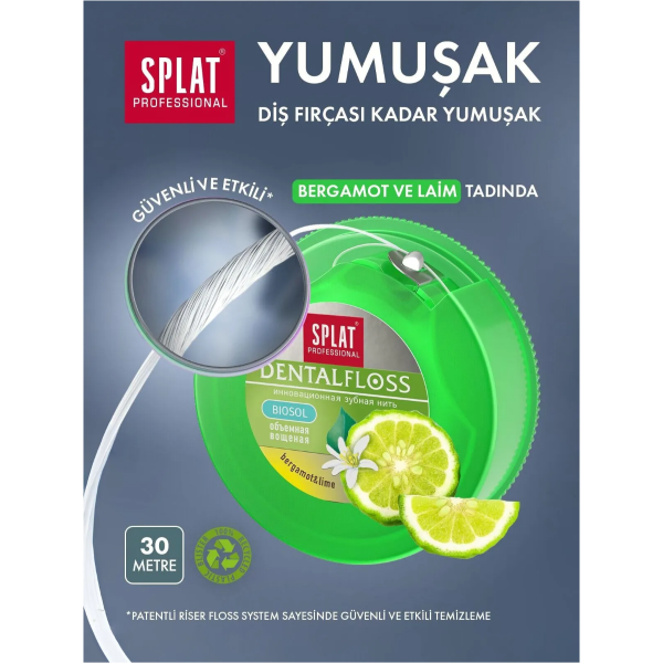 Splat Professional Bergamot ve Limon Aromalı Hacimli Diş İpi 30 mt - 4