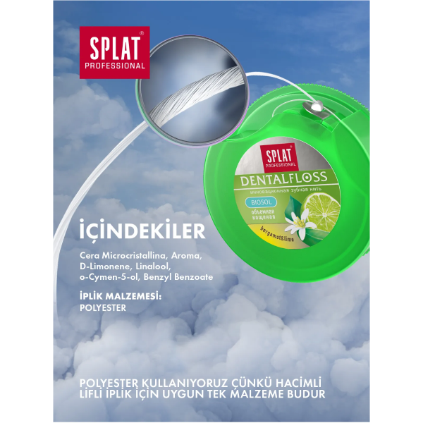 Splat Professional Bergamot ve Limon Aromalı Hacimli Diş İpi 30 mt - 5