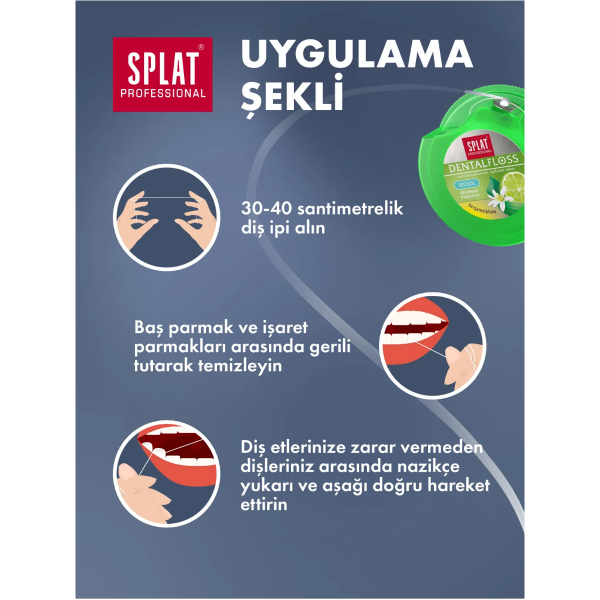 Splat Professional Bergamot ve Limon Aromalı Hacimli Diş İpi 30 mt - 6