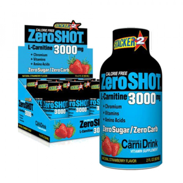 Zero Shot 60 ML 3000 mg L-Carnitine Çilek 12 Adet