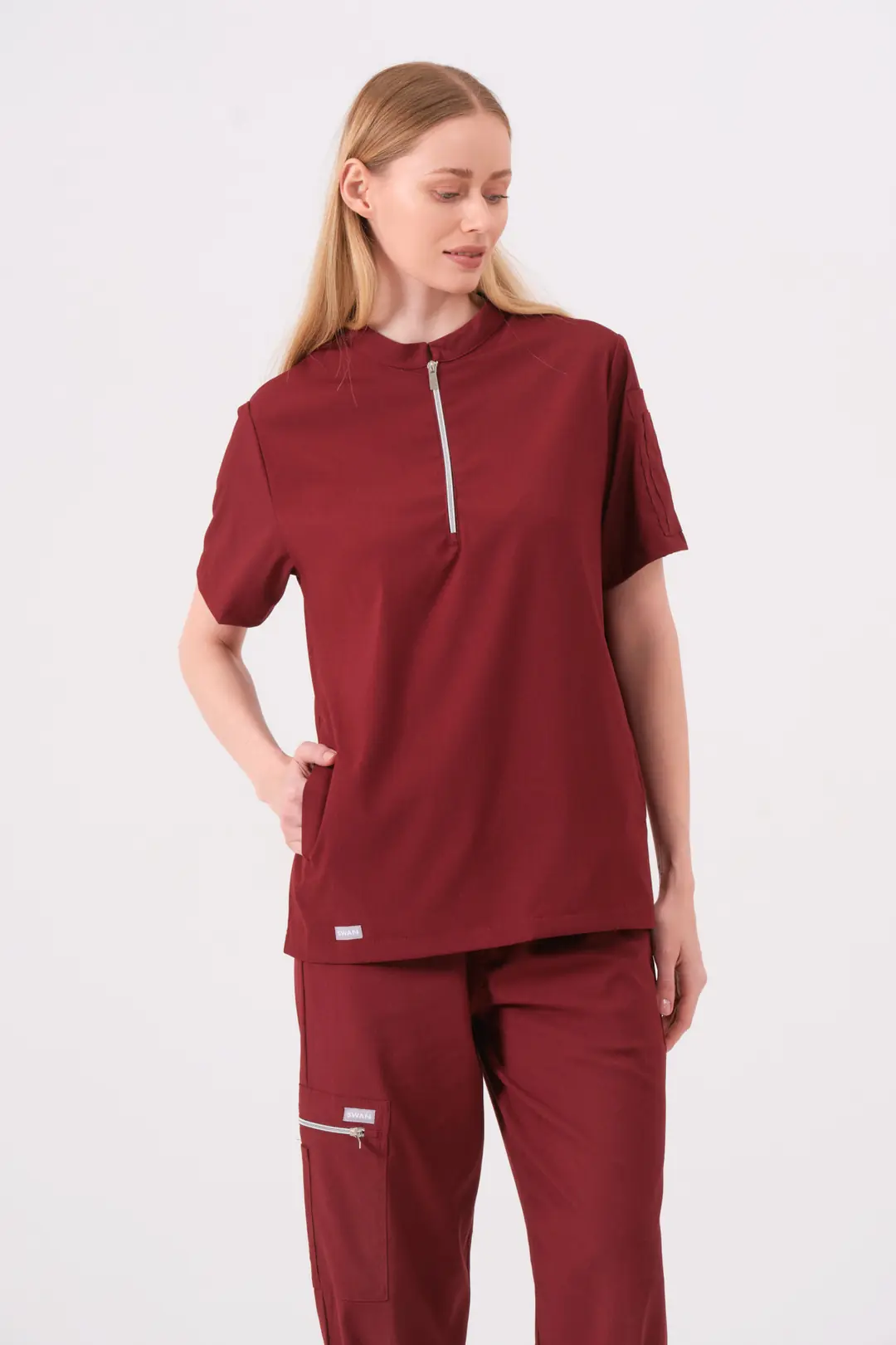 STELLA - BORDO KADIN ÜST ÜNİFORMA