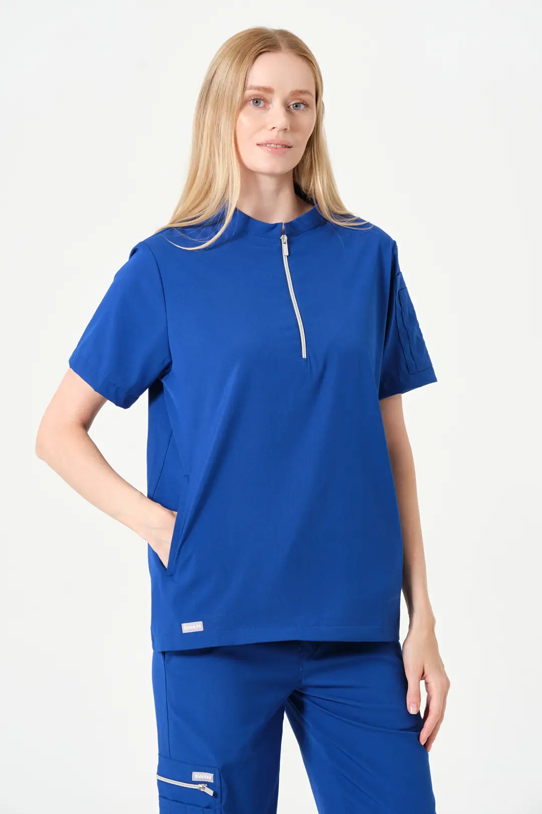 STELLA - SAKS MAVİSİ KADIN ÜST ÜNİFORMA - 4