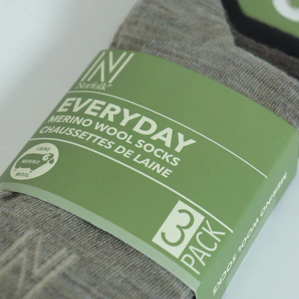 STOCKHOLM Merinos Yünü İnce Örgü Premium Gündelik Günlük Çorap 3'lü Paket Kahve Tonları - 4
