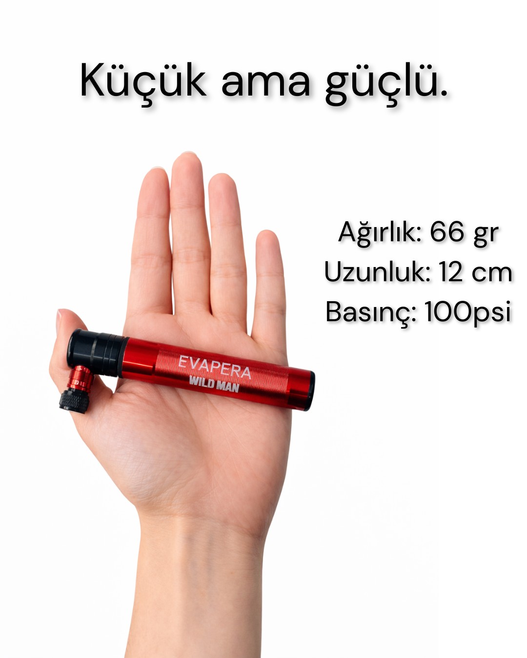 Süper Hafif 66 Gr Mini Bisiklet Pompası + Bağlantı Aparatı, Turbo 100 Psi İnce Ve Kalın Sibop İçin - 5