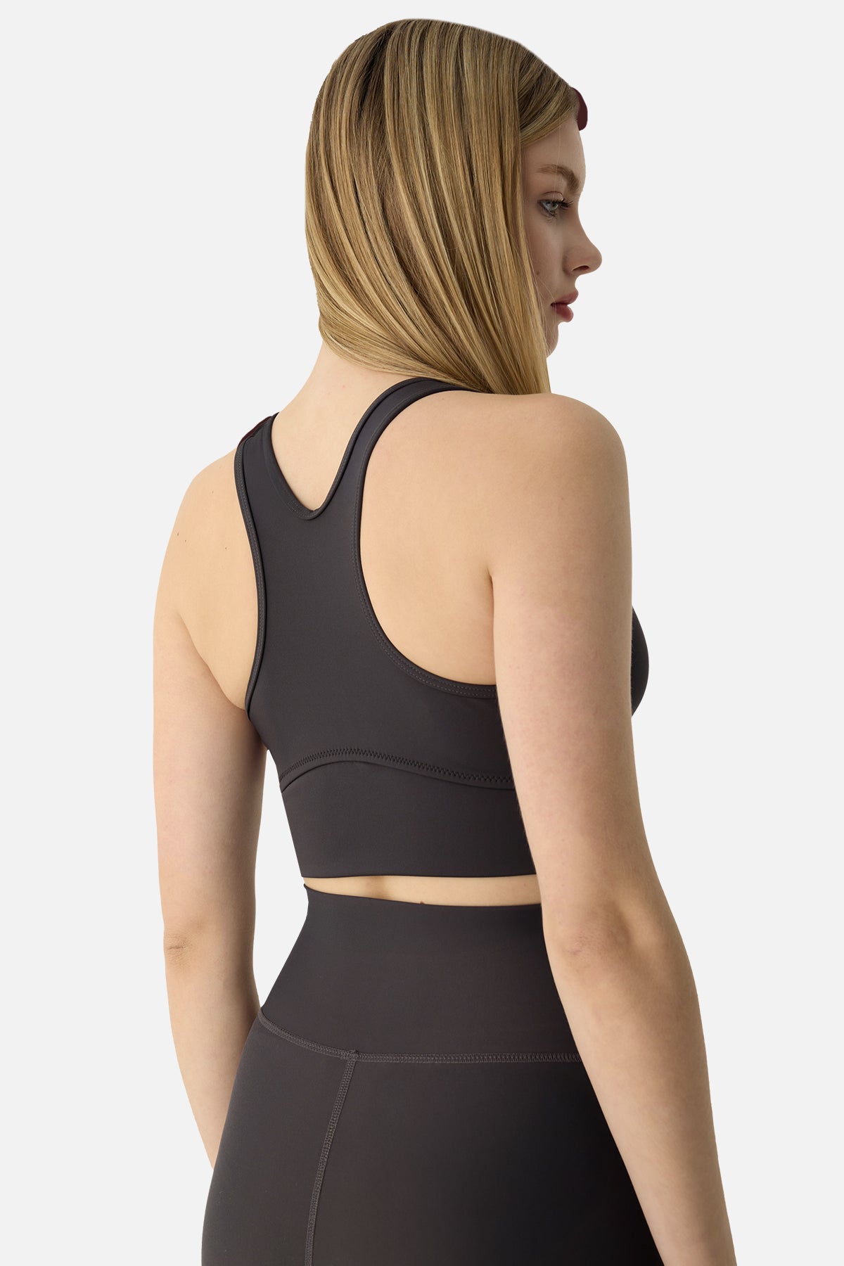 Amara Büzgü Detaylı Füme Spor Bra - 3