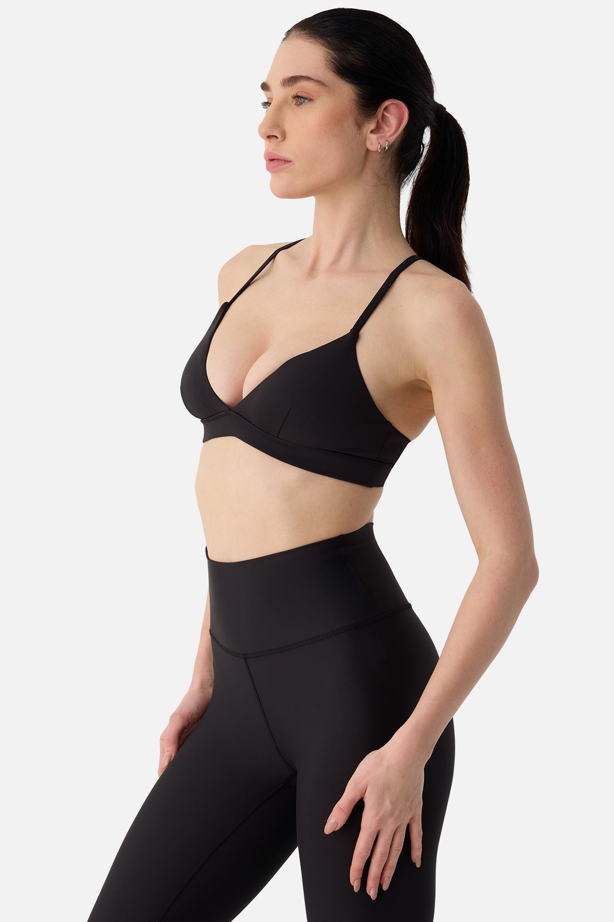 Aria Yumuşak Orta Destek Siyah Spor Bra - 3