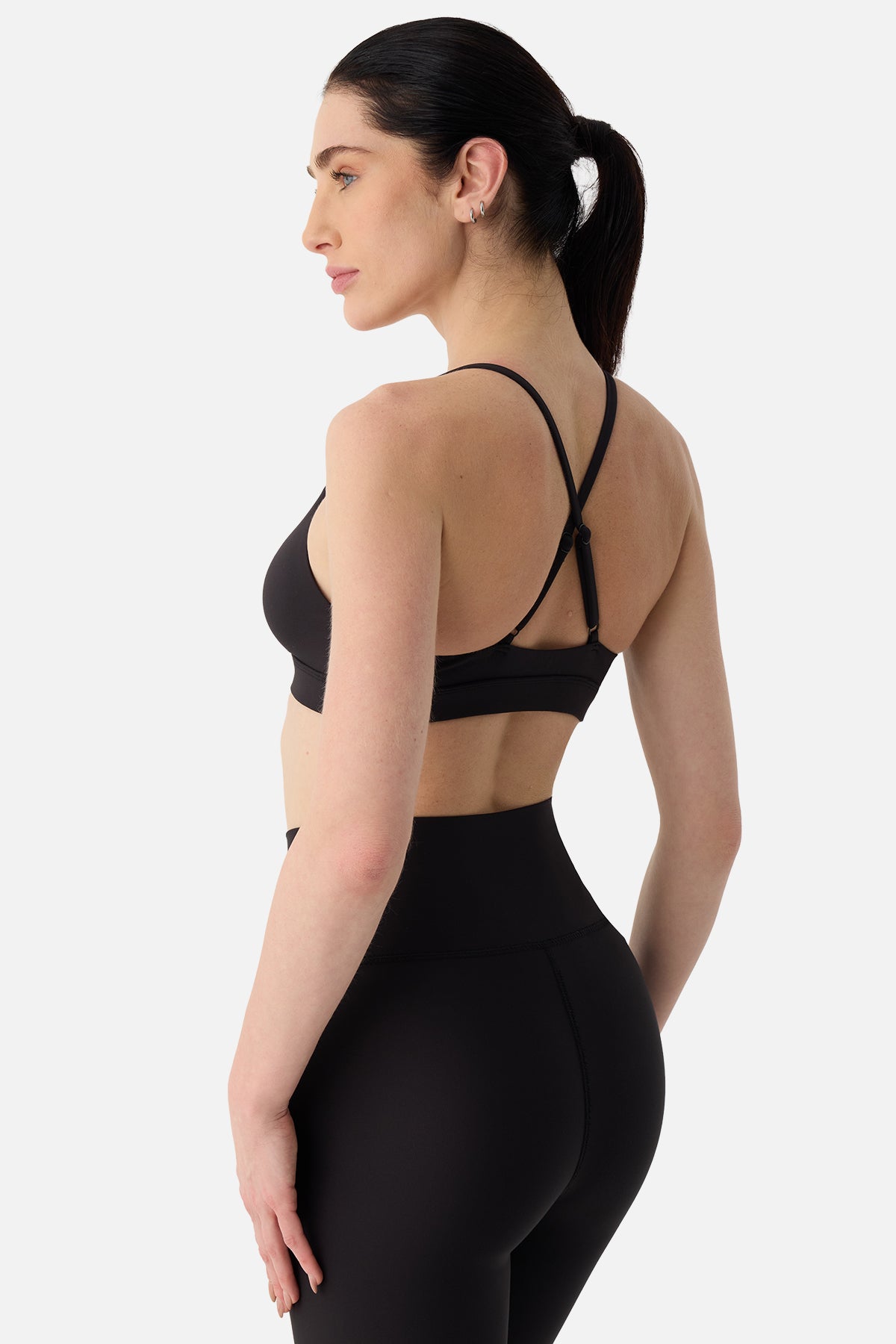 Aria Yumuşak Orta Destek Siyah Spor Bra - 4