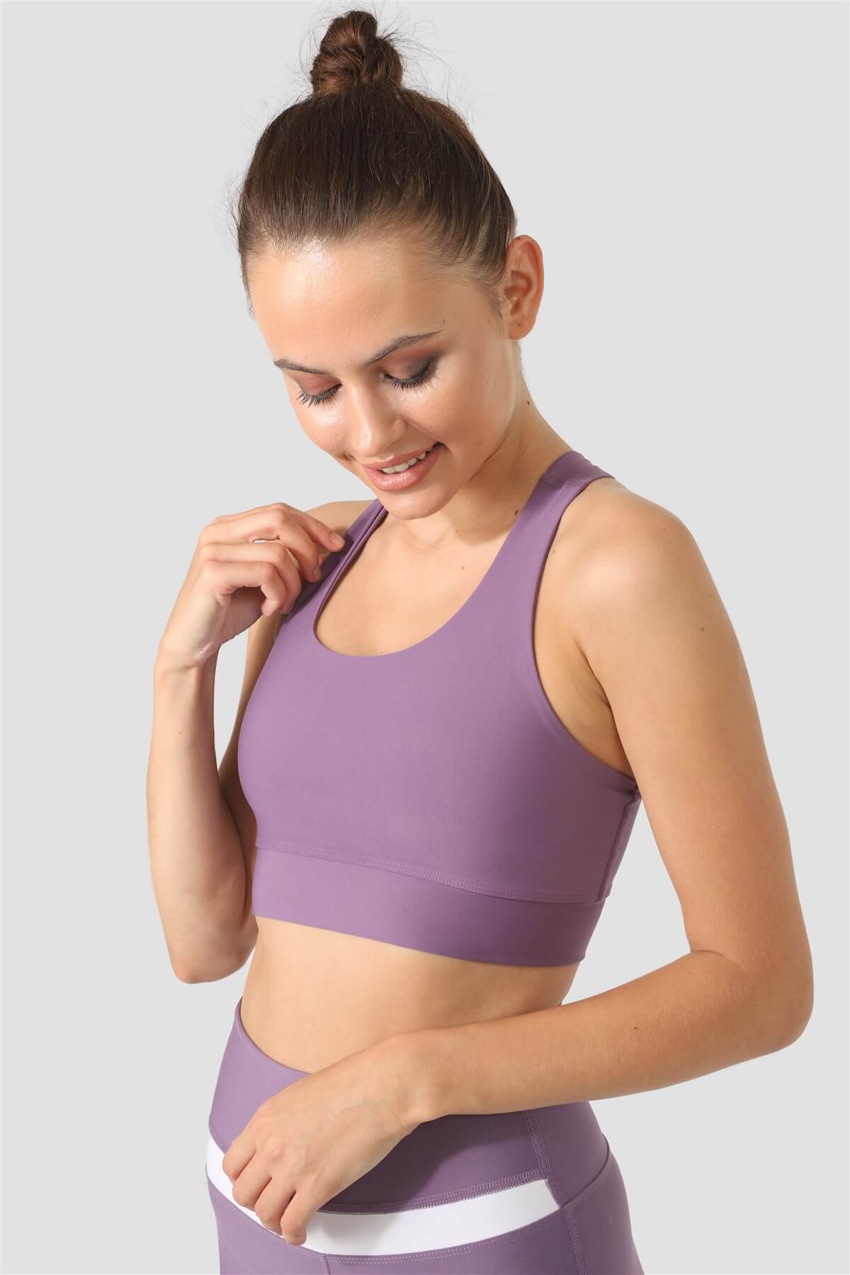 Cross Strap Lila Spor Büstiyer