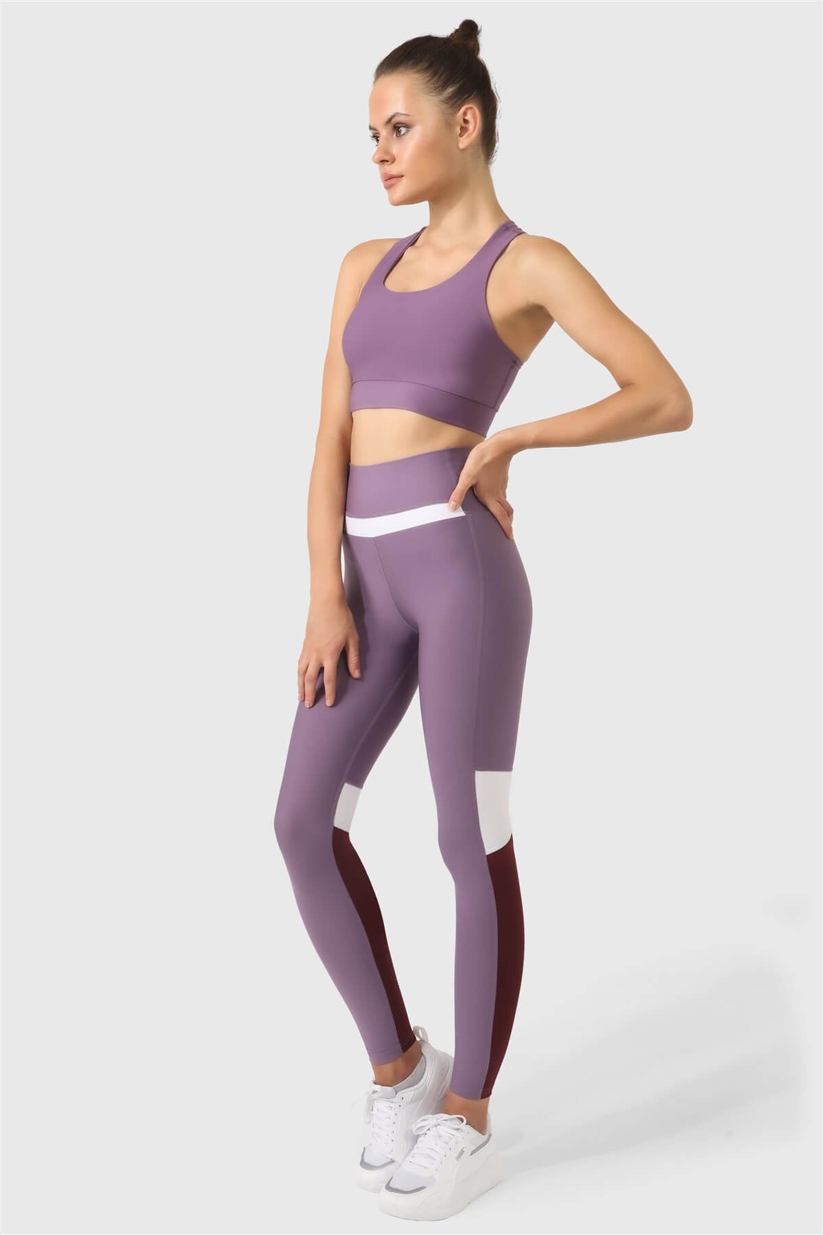 Cross Strap Lila Spor Büstiyer - 4