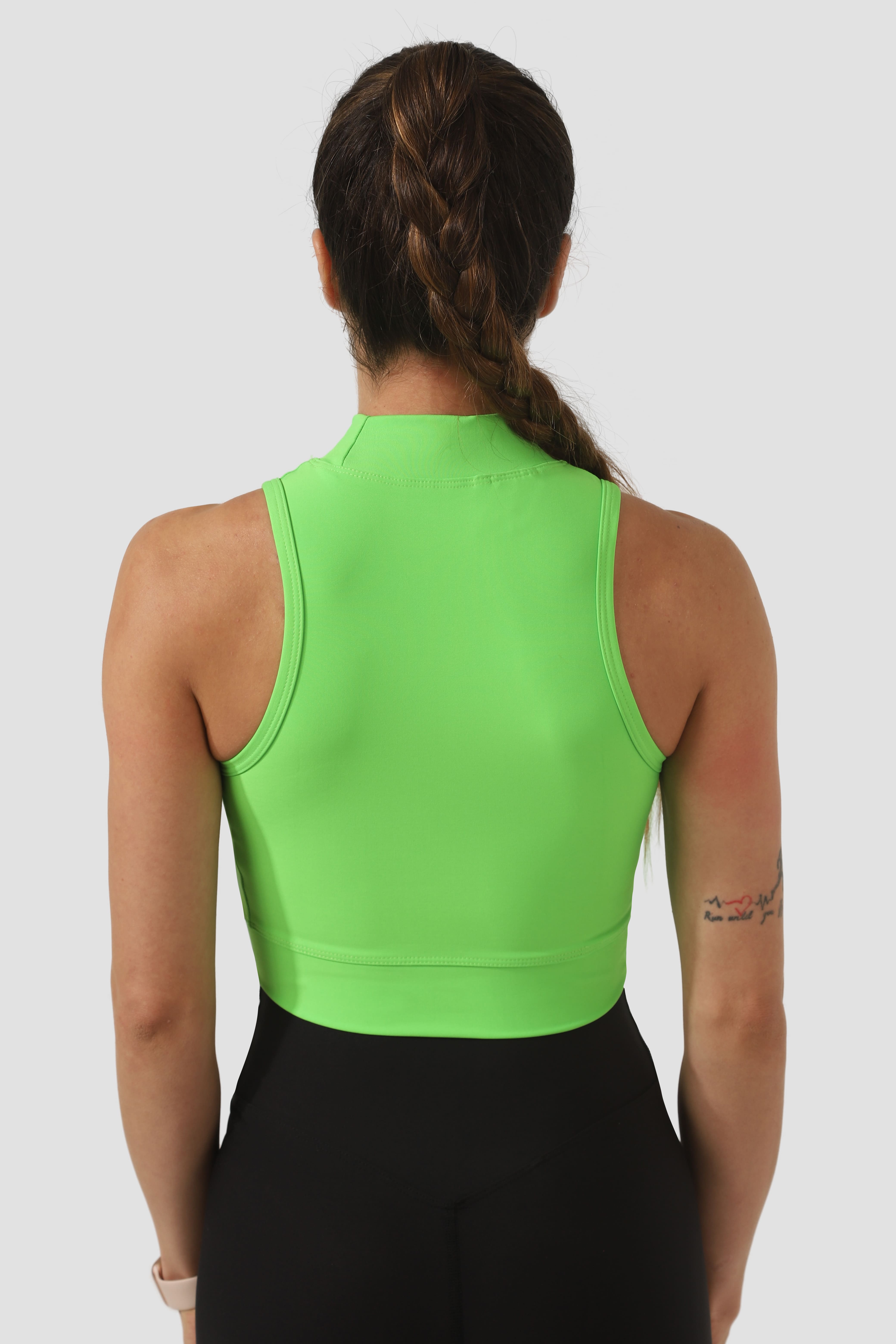 Dik Yaka Yeşil Spor Bra - 4