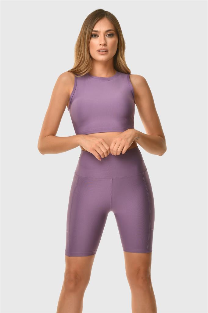 Dizüstü Cepli Lila Sport Tayt - 3