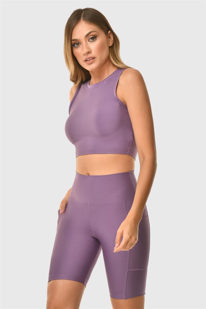 Dizüstü Cepli Lila Sport Tayt - 5