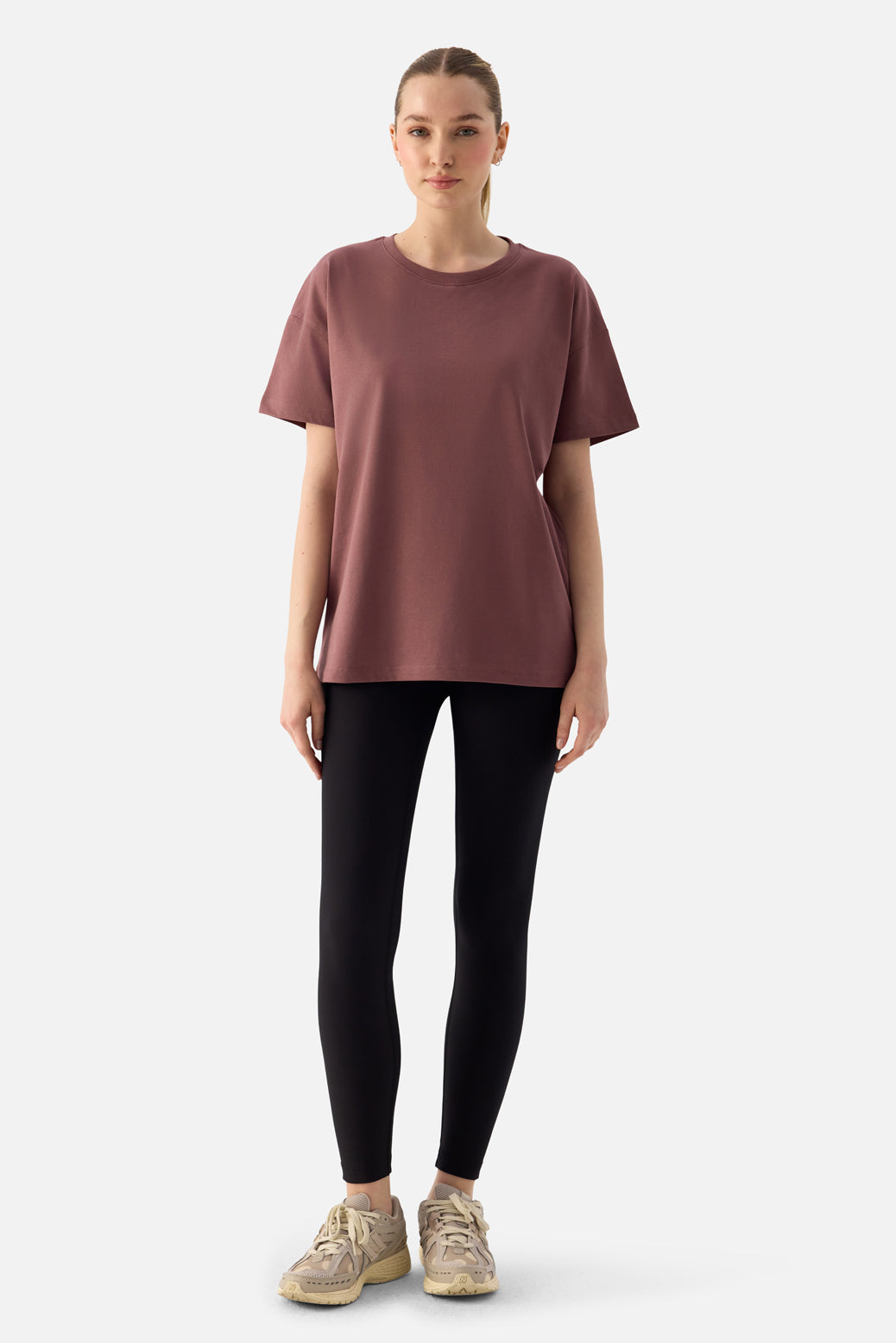 Elora Rahat Kalıp Oversize Koyu Gül Tişört - 3