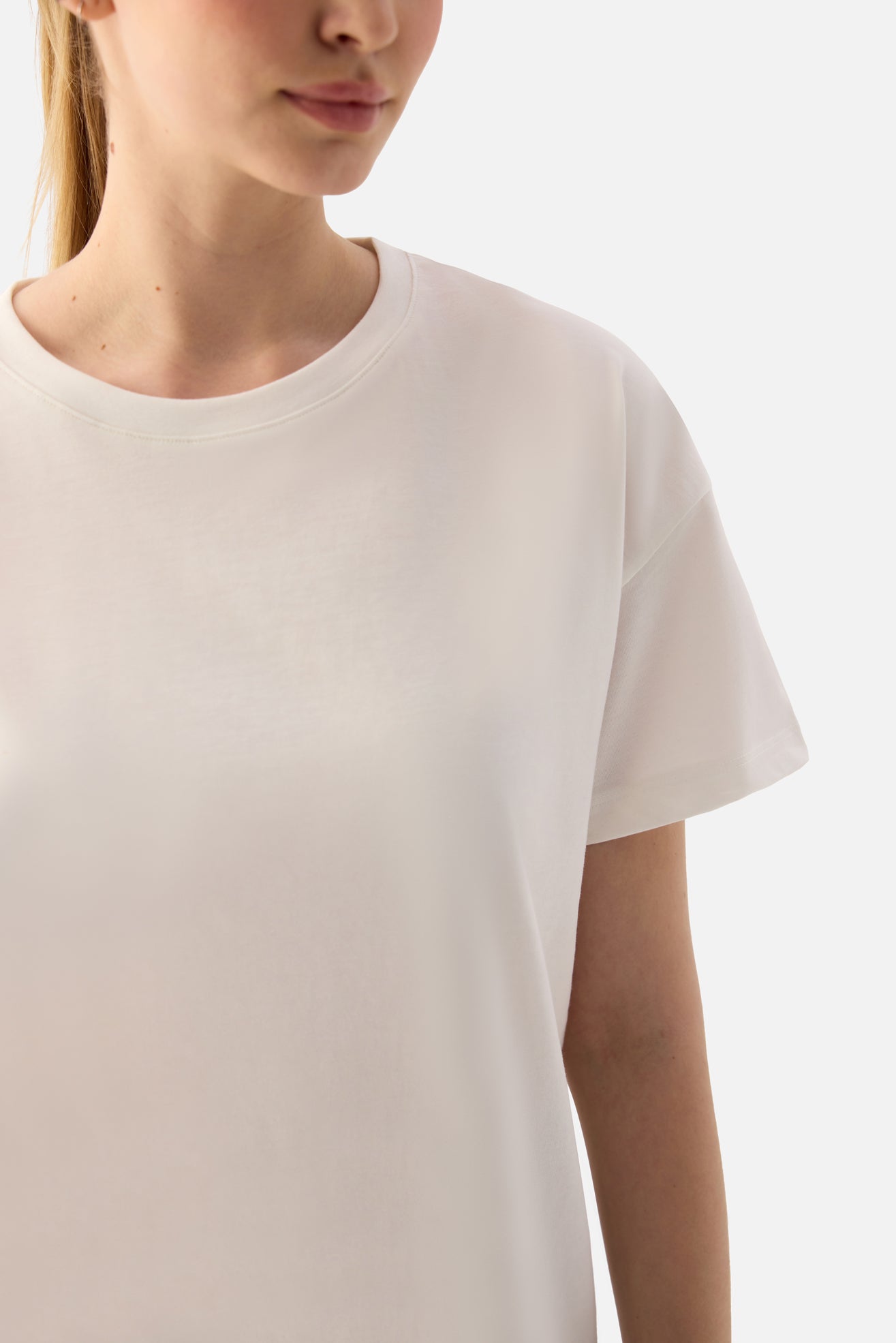 Elora Rahat Kalıp Oversize Krem Tişört - 7