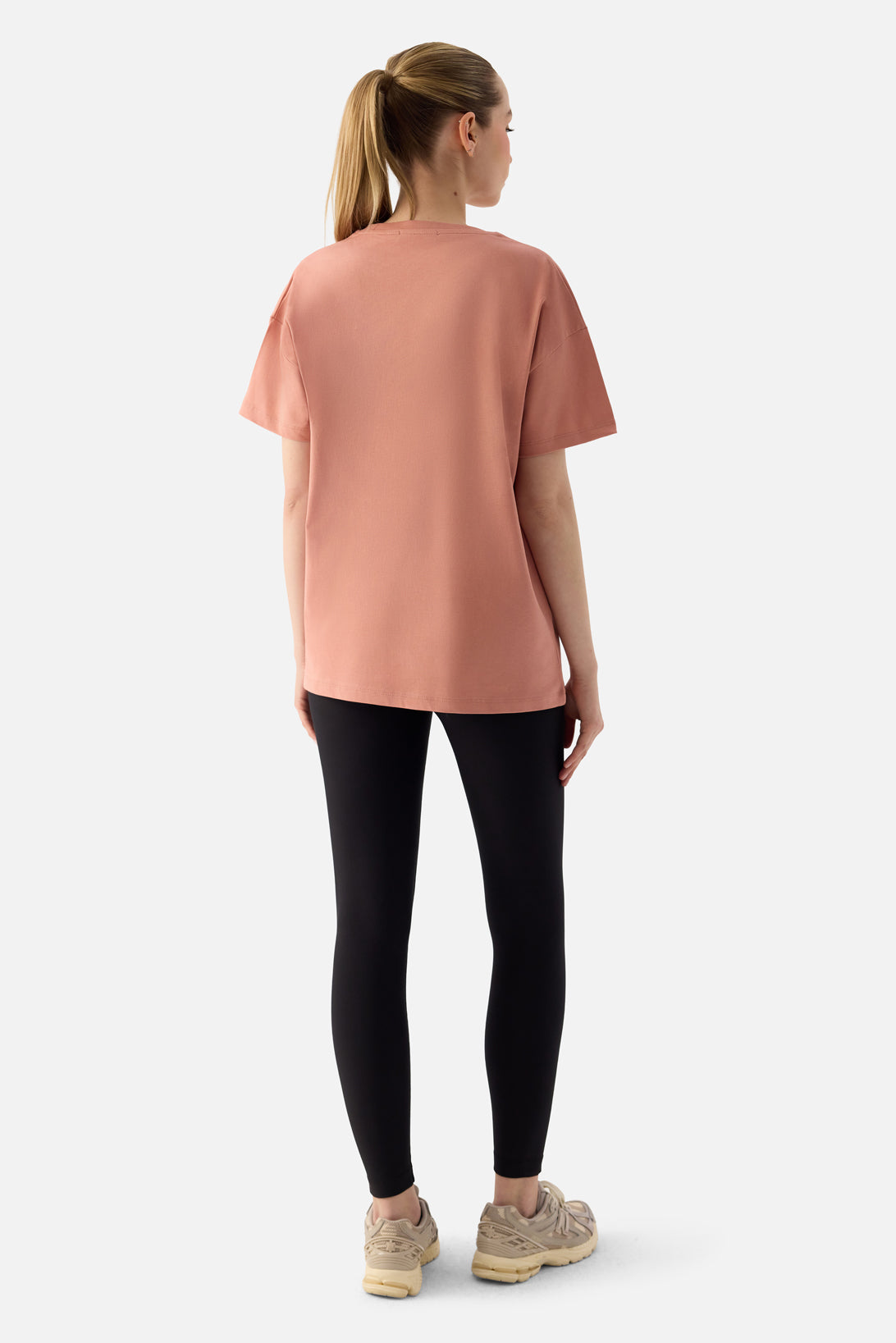 Elora Rahat Kalıp Oversize Pudra Tişört - 4
