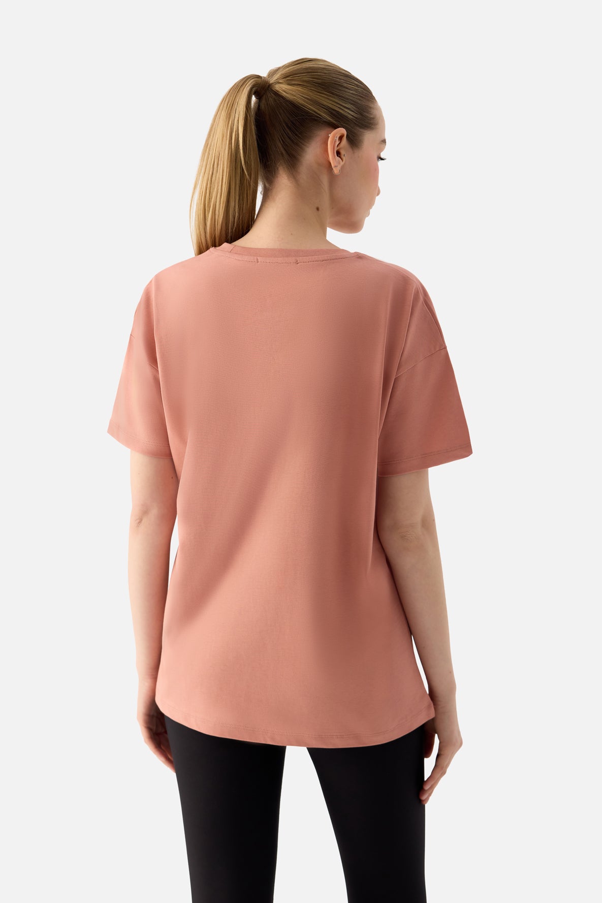 Elora Rahat Kalıp Oversize Pudra Tişört - 5