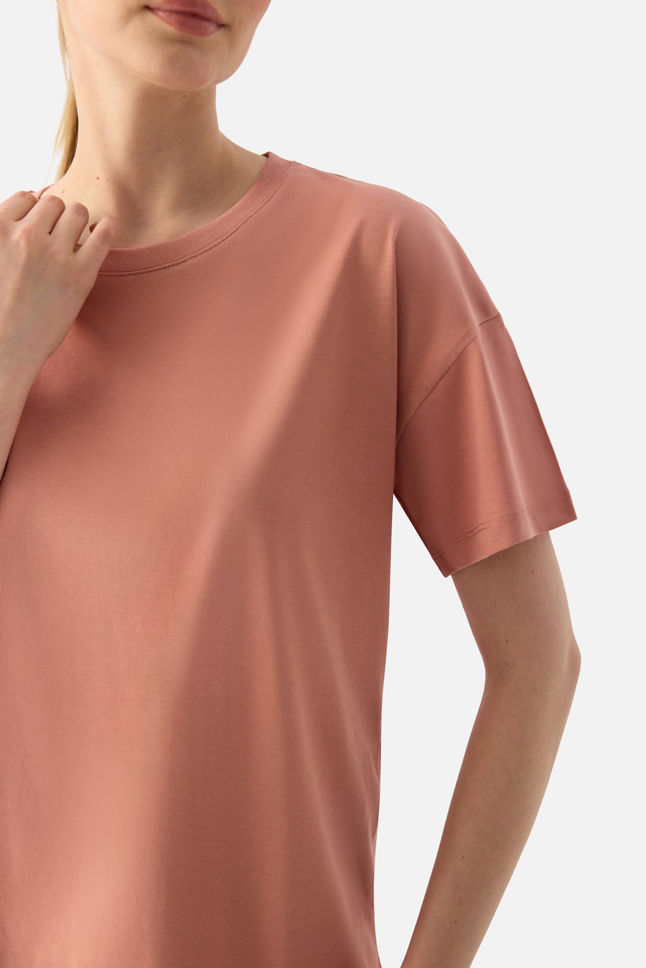Elora Rahat Kalıp Oversize Pudra Tişört - 6