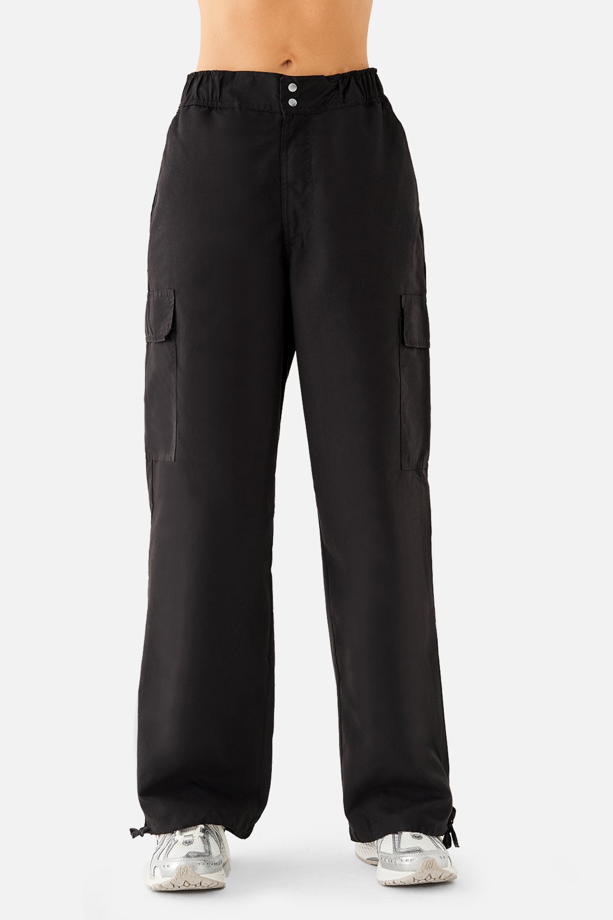 Emma Voyager Wide-Leg Siyah Paraşüt Pantolon - 5