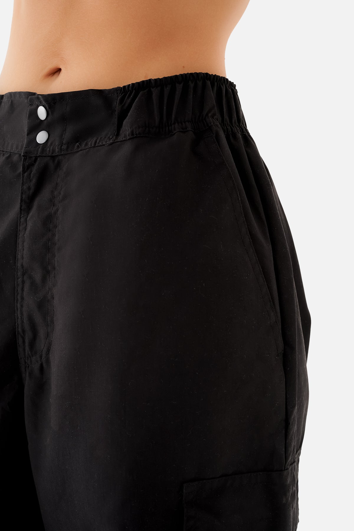Emma Voyager Wide-Leg Siyah Paraşüt Pantolon - 6