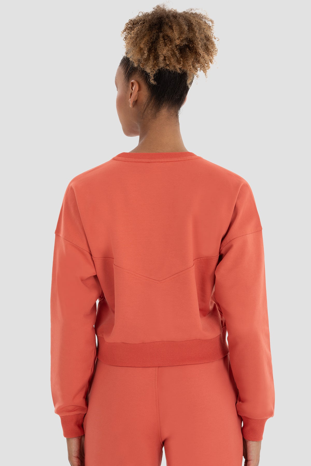 Ena Oversize Kiremit Crop Sweatshirt - 5