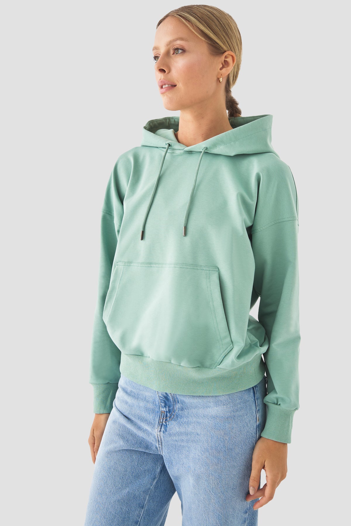 Fiona Oversize Cepli Açık Yeşil Hoodie - 3