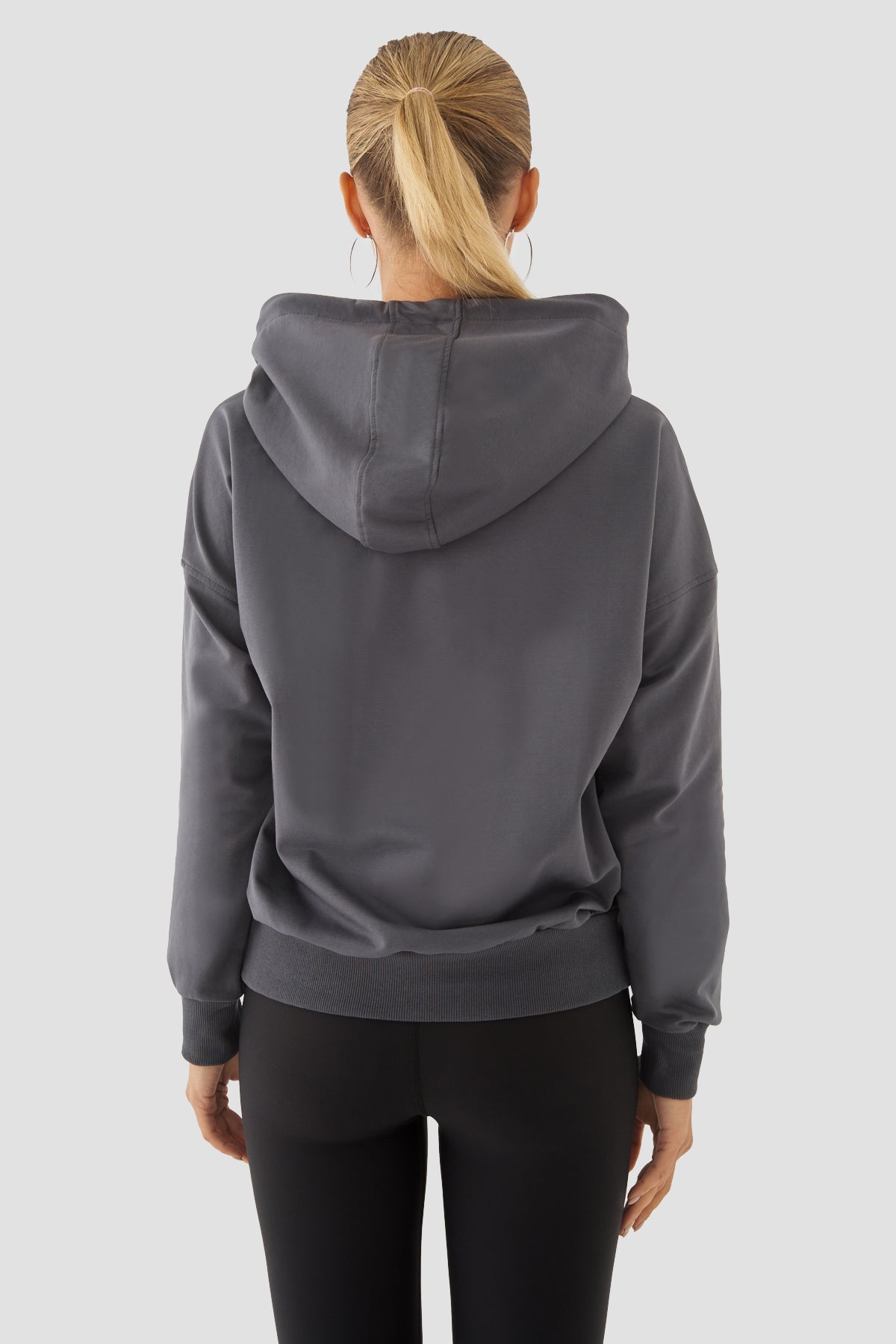 Fiona Oversize Cepli Füme Hoodie - 4