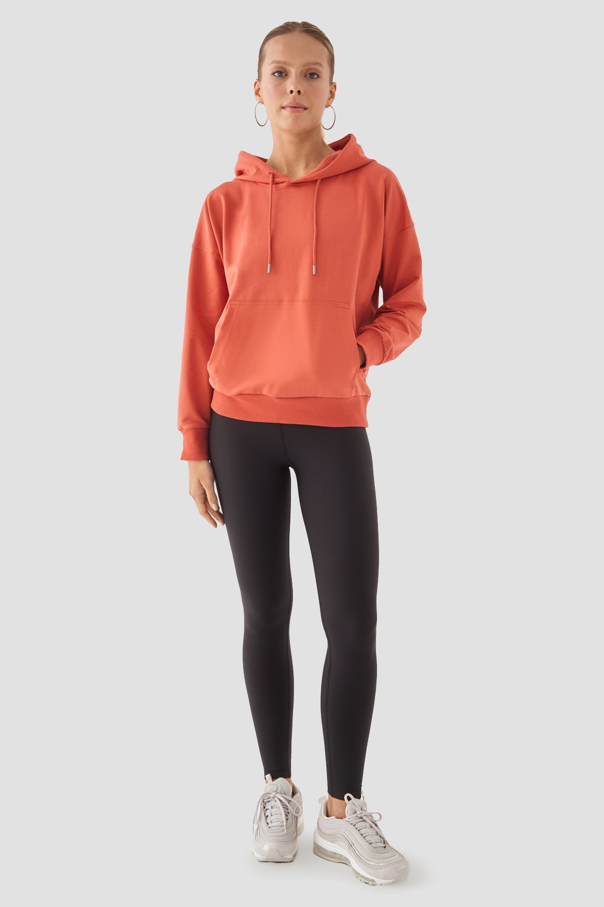 Fiona Oversize Cepli Kiremit Hoodie - 4