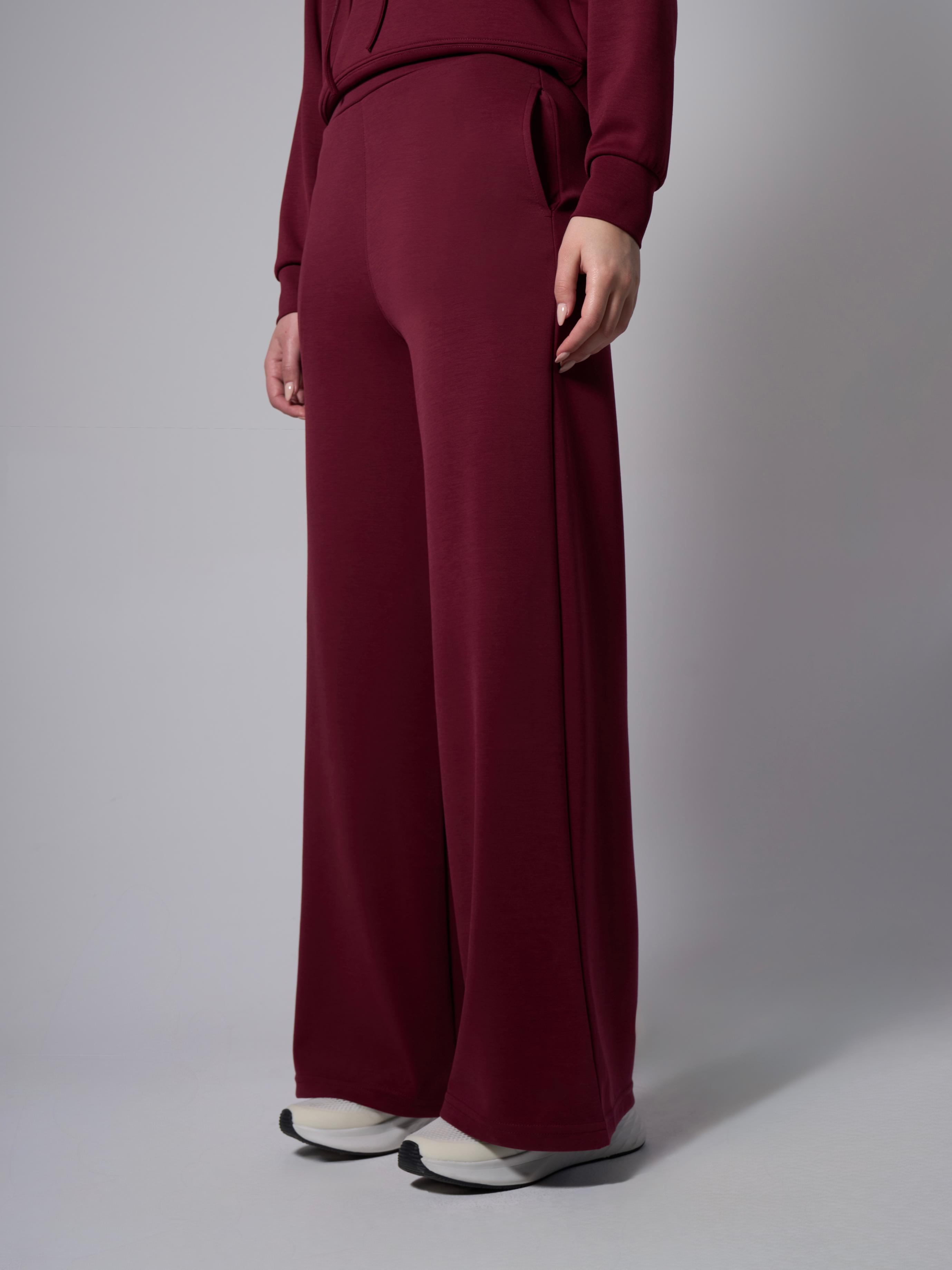 Jade Rahat Kesim Bol Paça Modal Bordo Pantolon - 4