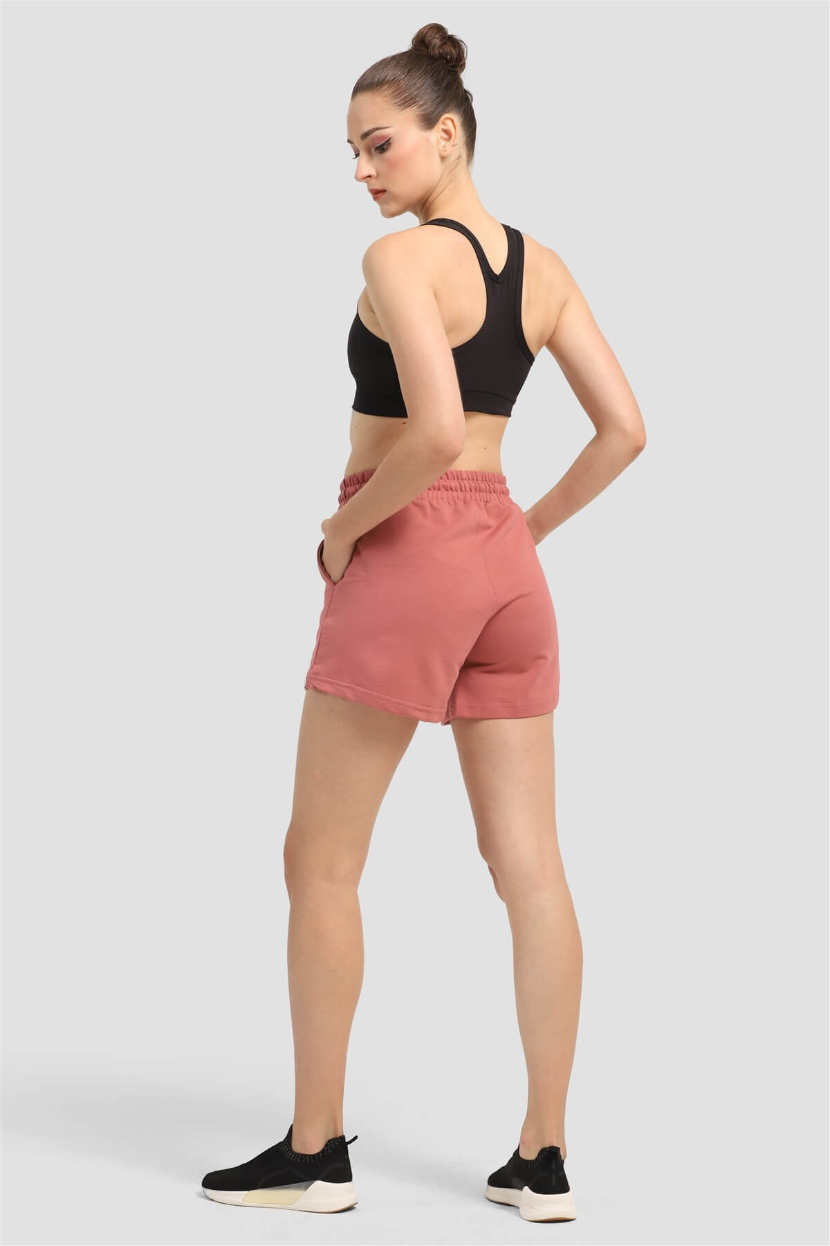 Kadın Gül Kurusu Kısa Spor Şort - 4